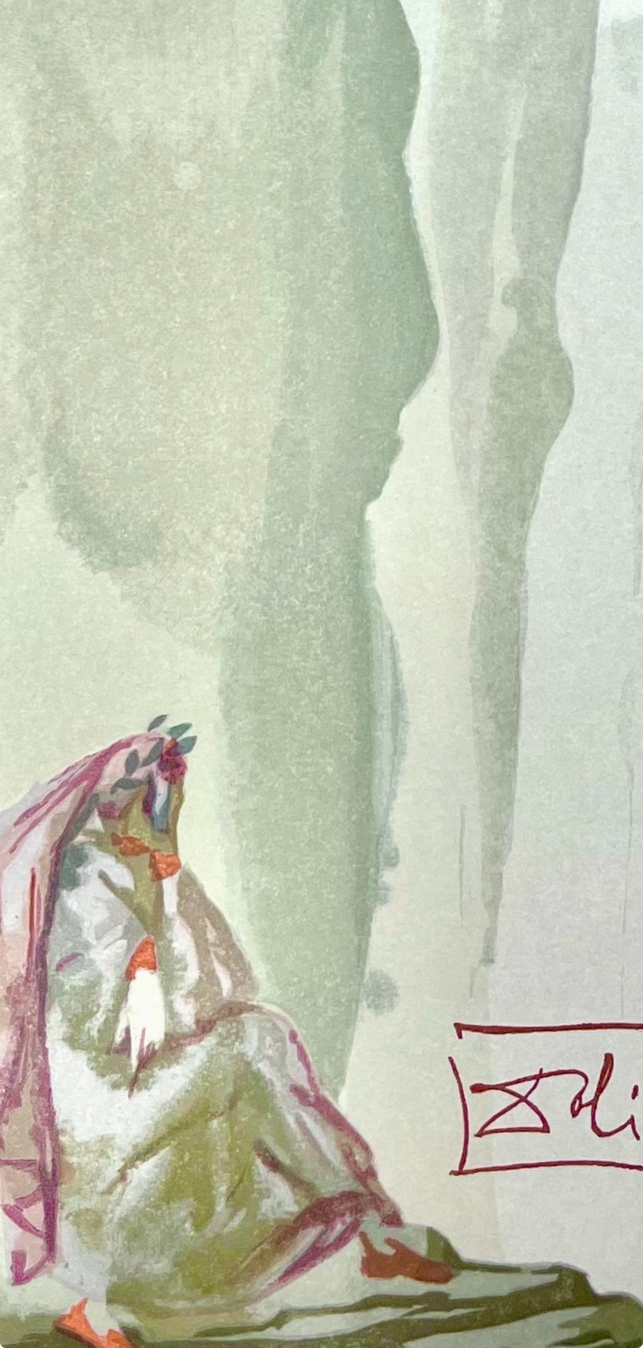 Fegefeuer XIII (Campo 189-200; M/L 1039-1138), Die Göttliche Komödie - Figurative Print Grigio di Salvador Dalí