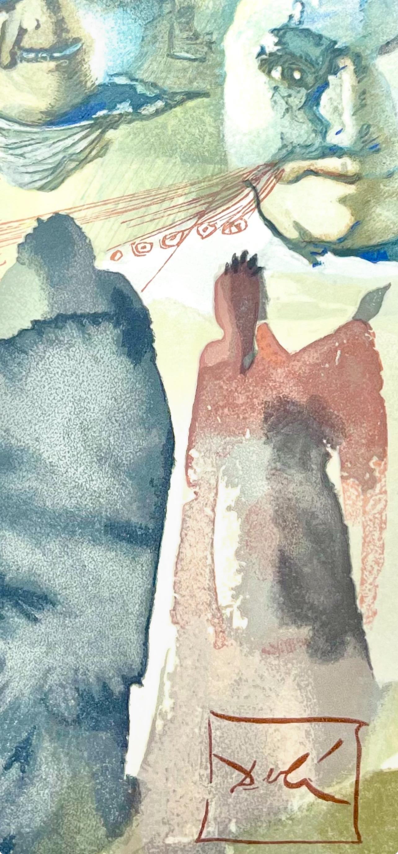 Fegefeuer XX (Campo 189-200; M/L 1039-1138), Die Göttliche Komödie - Figurative Print Gris de Salvador Dalí