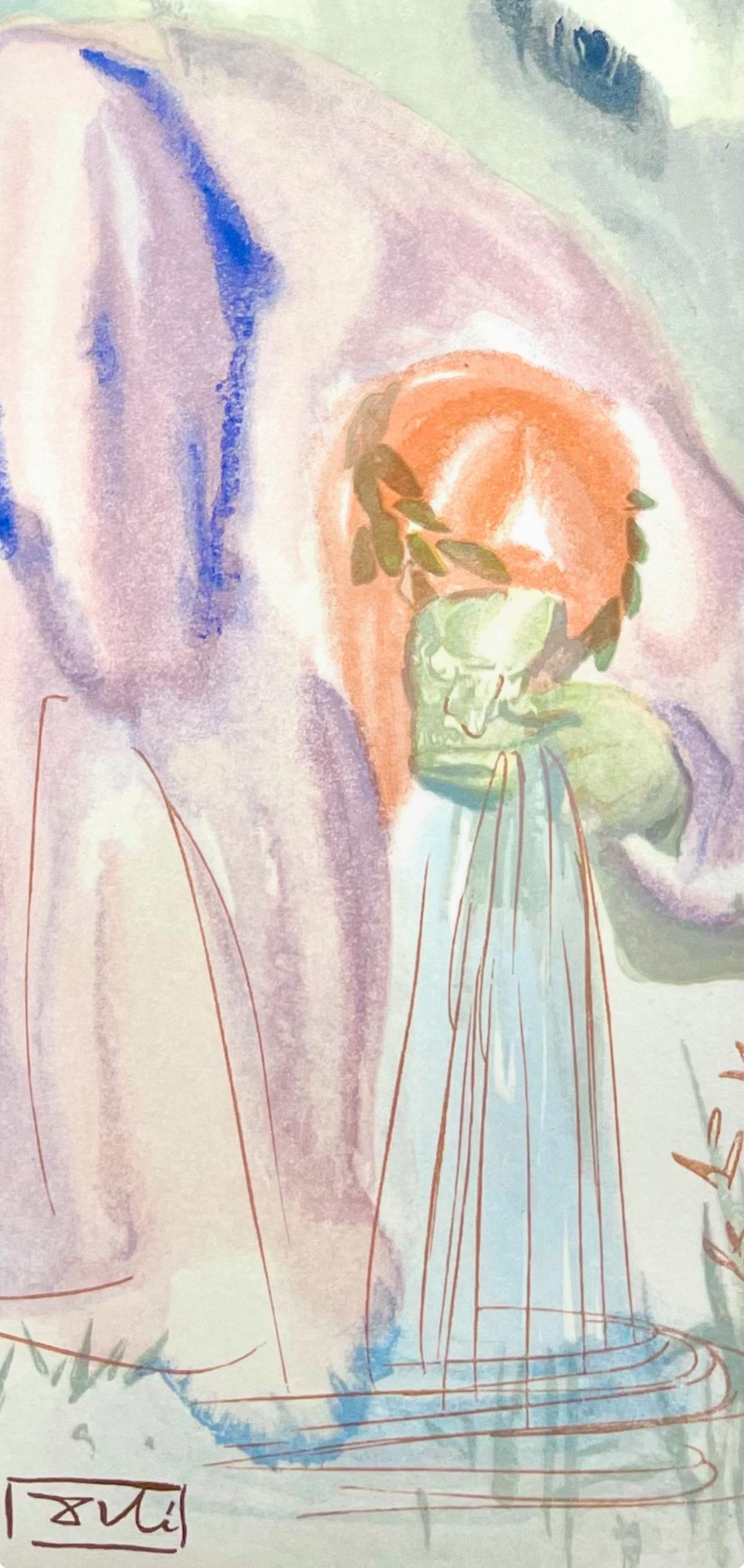 Fegefeuer XXI (Campo 189-200; M/L 1039-1138), Die Göttliche Komödie - Landscape Print Gris de Salvador Dalí