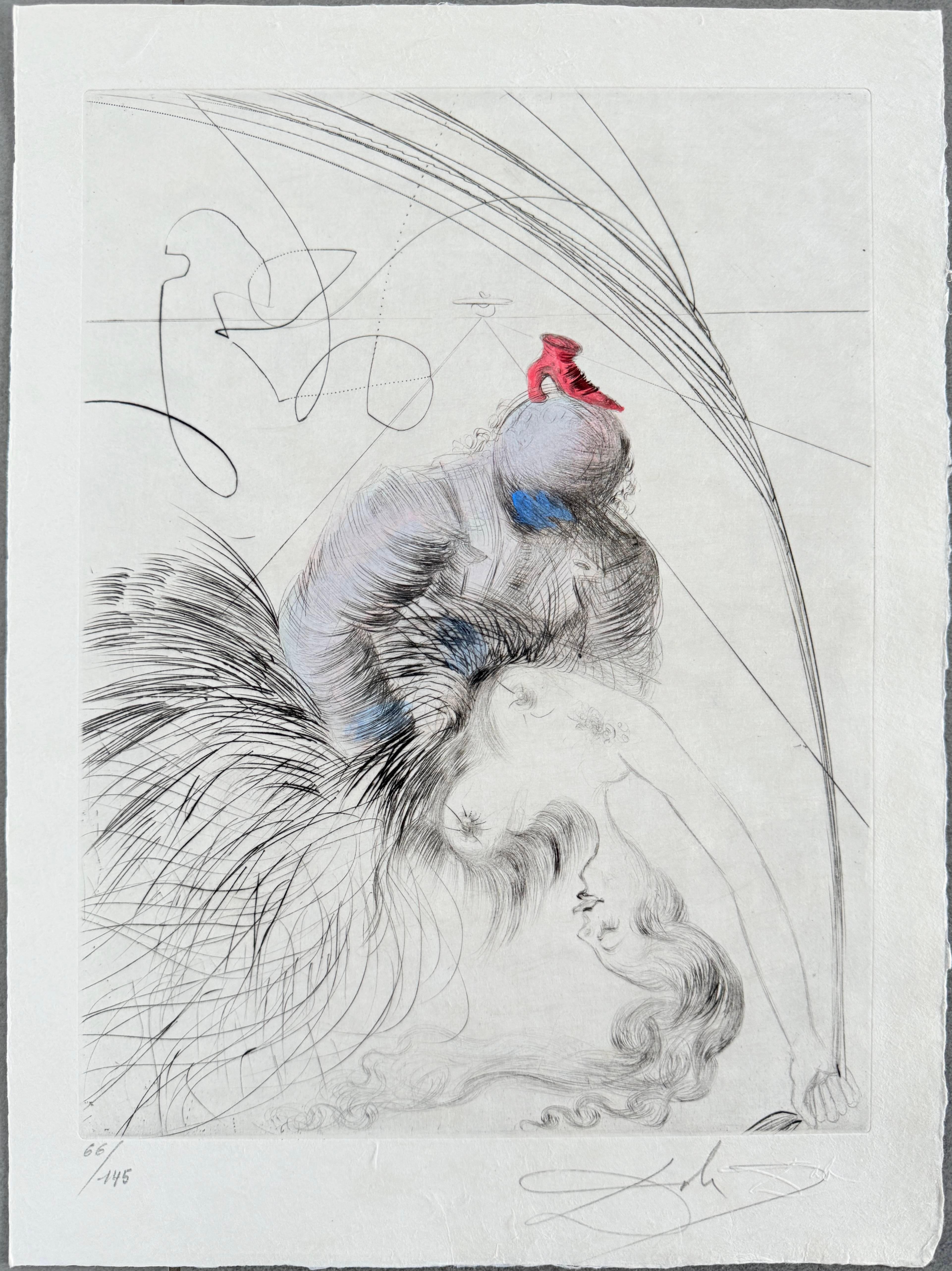 Femme à la chaussure - Black Print by Salvador Dalí