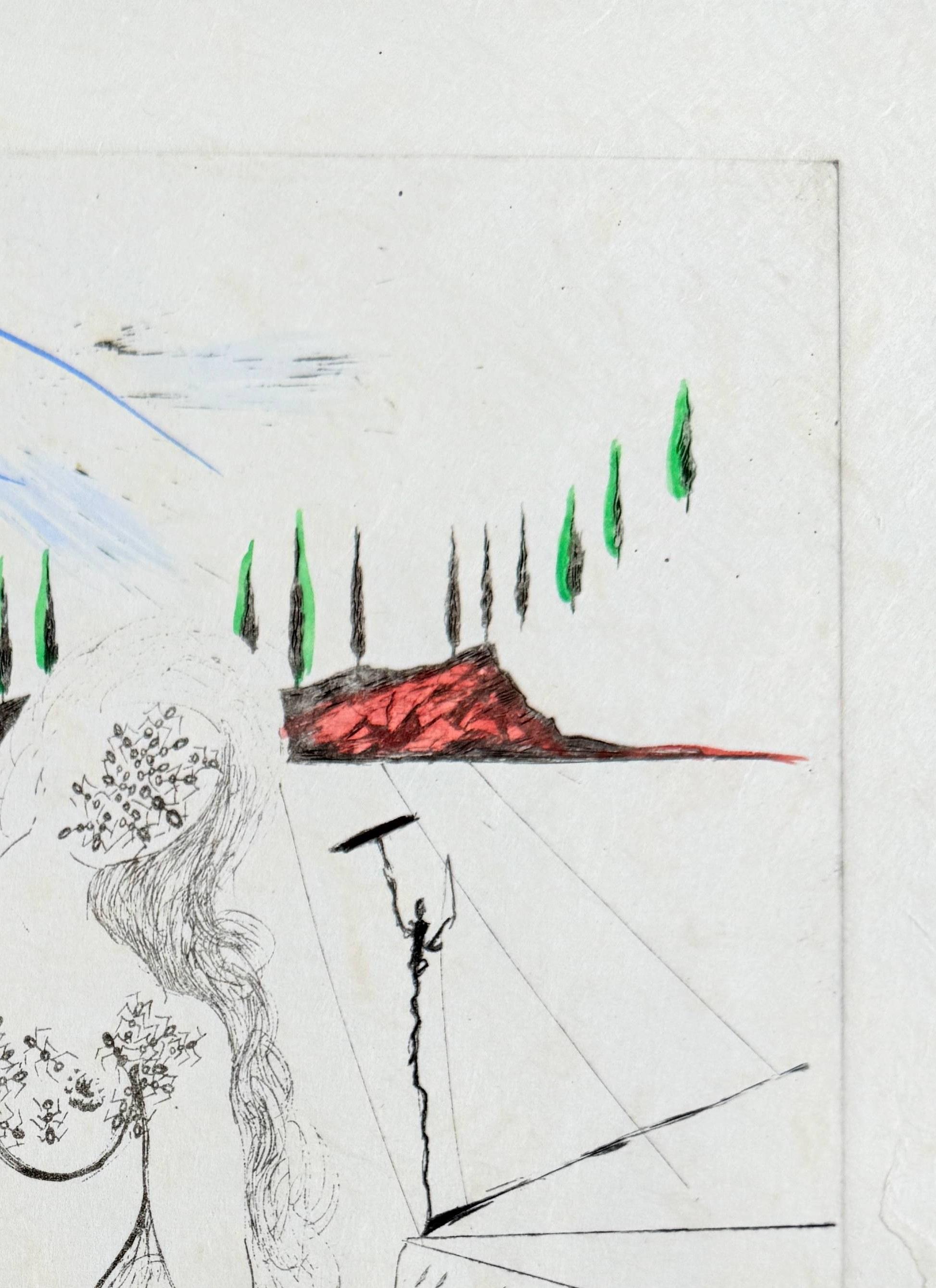 Femme à la fontaine - Surrealist Print by Salvador Dalí