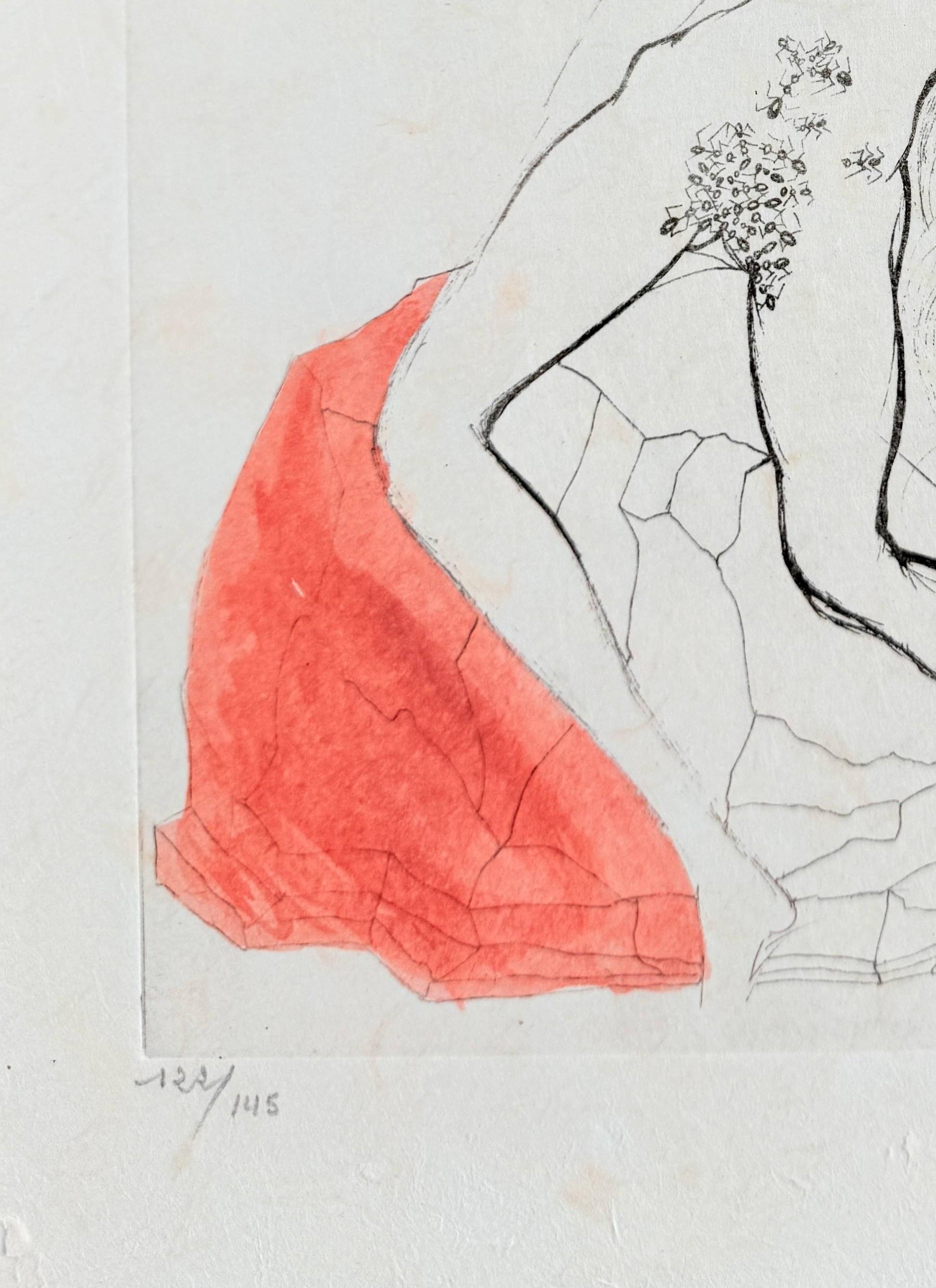 Femme à la fontaine - Gray Print by Salvador Dalí