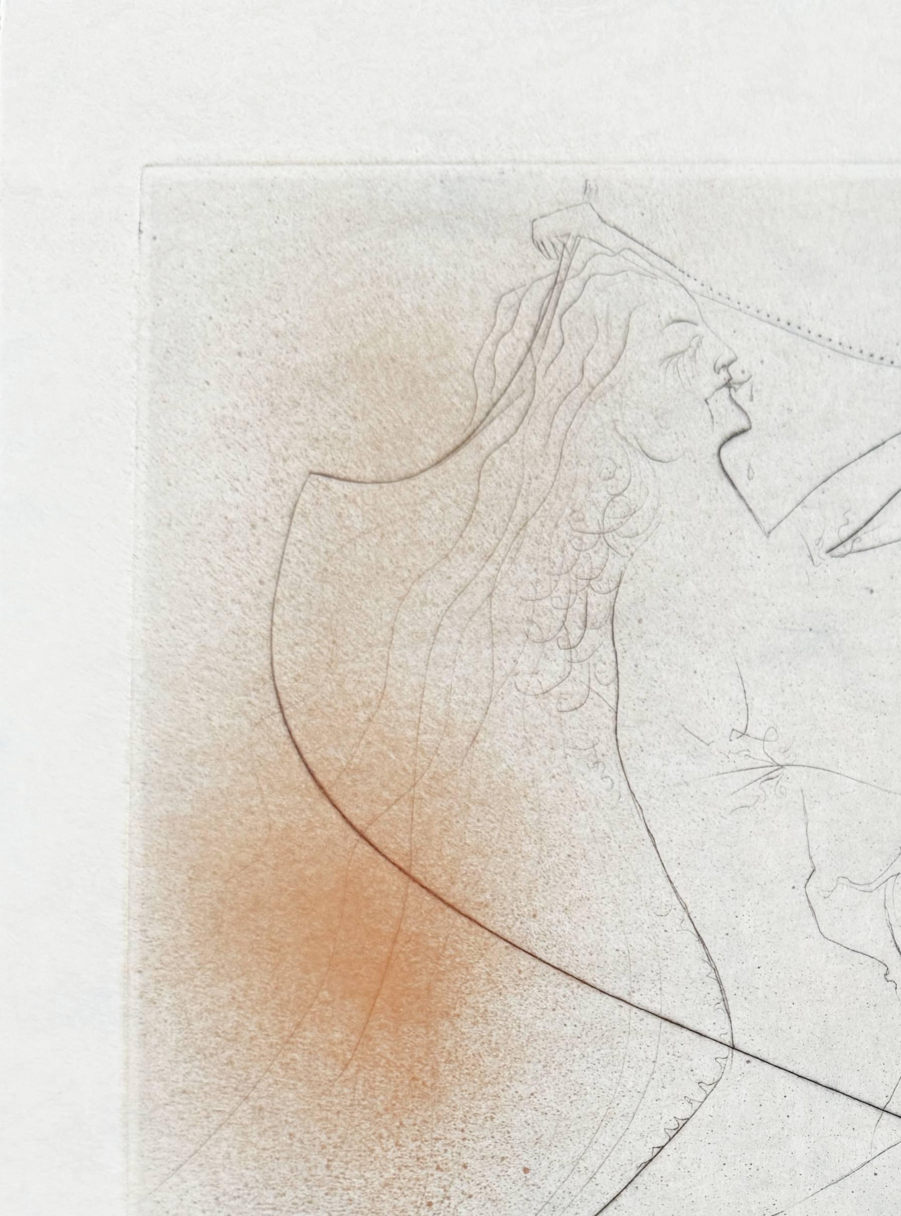 Femme à le béquille - Gray Print by Salvador Dalí