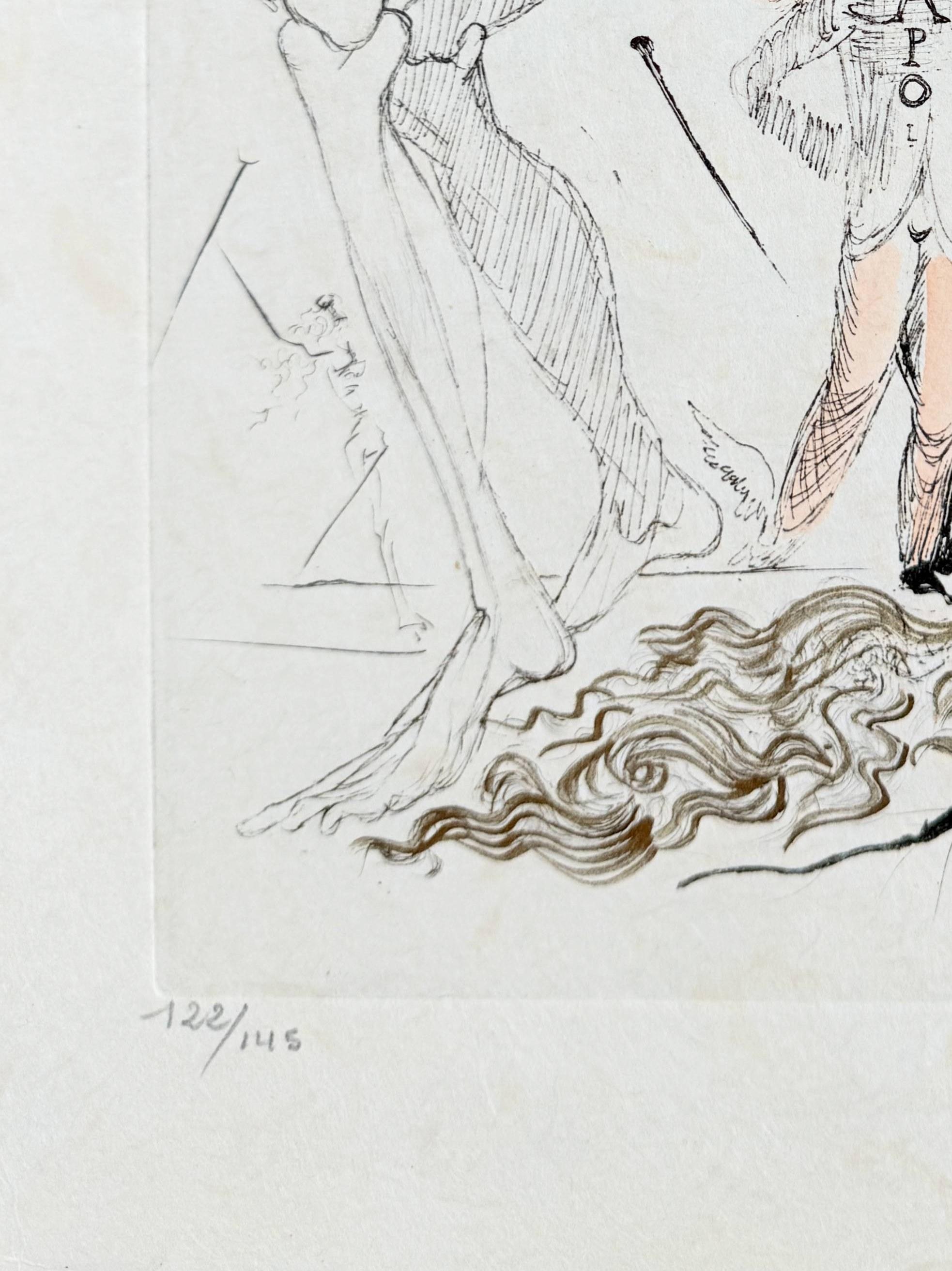 Femme à l'escargot - Print by Salvador Dalí