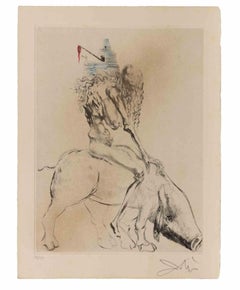 Femme au Cochon (Woman with Pig) - Etching - 1960s