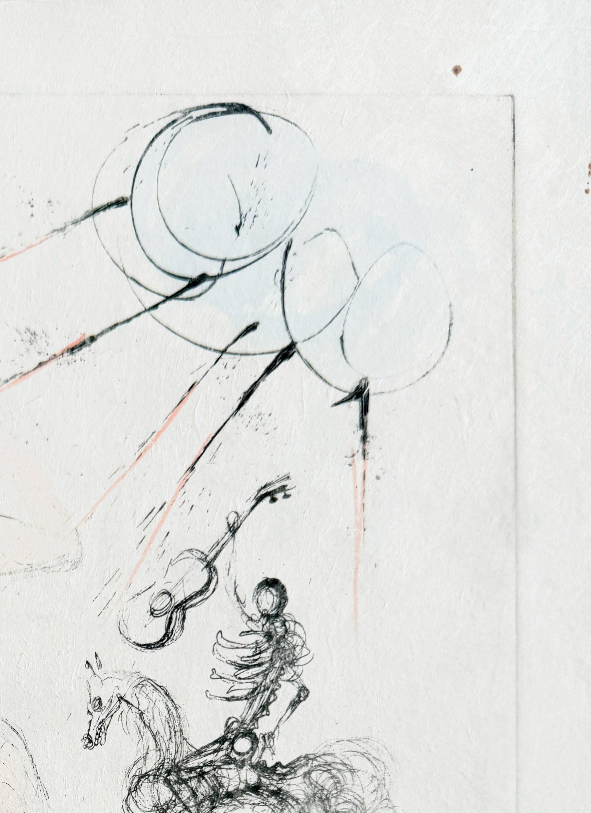 Frau, Pferd und Tod (Surrealismus), Print, von Salvador Dalí
