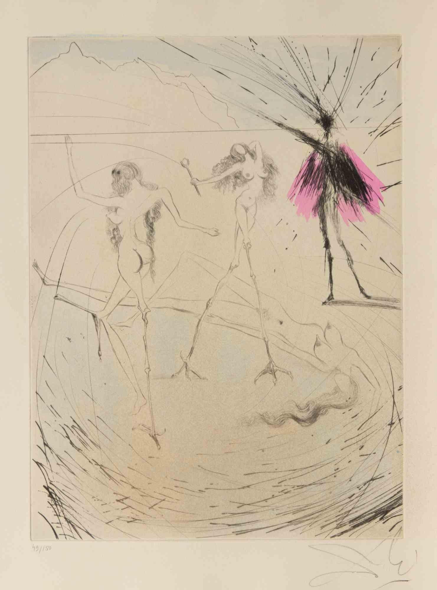 Femmes Poules (Hen Women) - Etching - 1960s