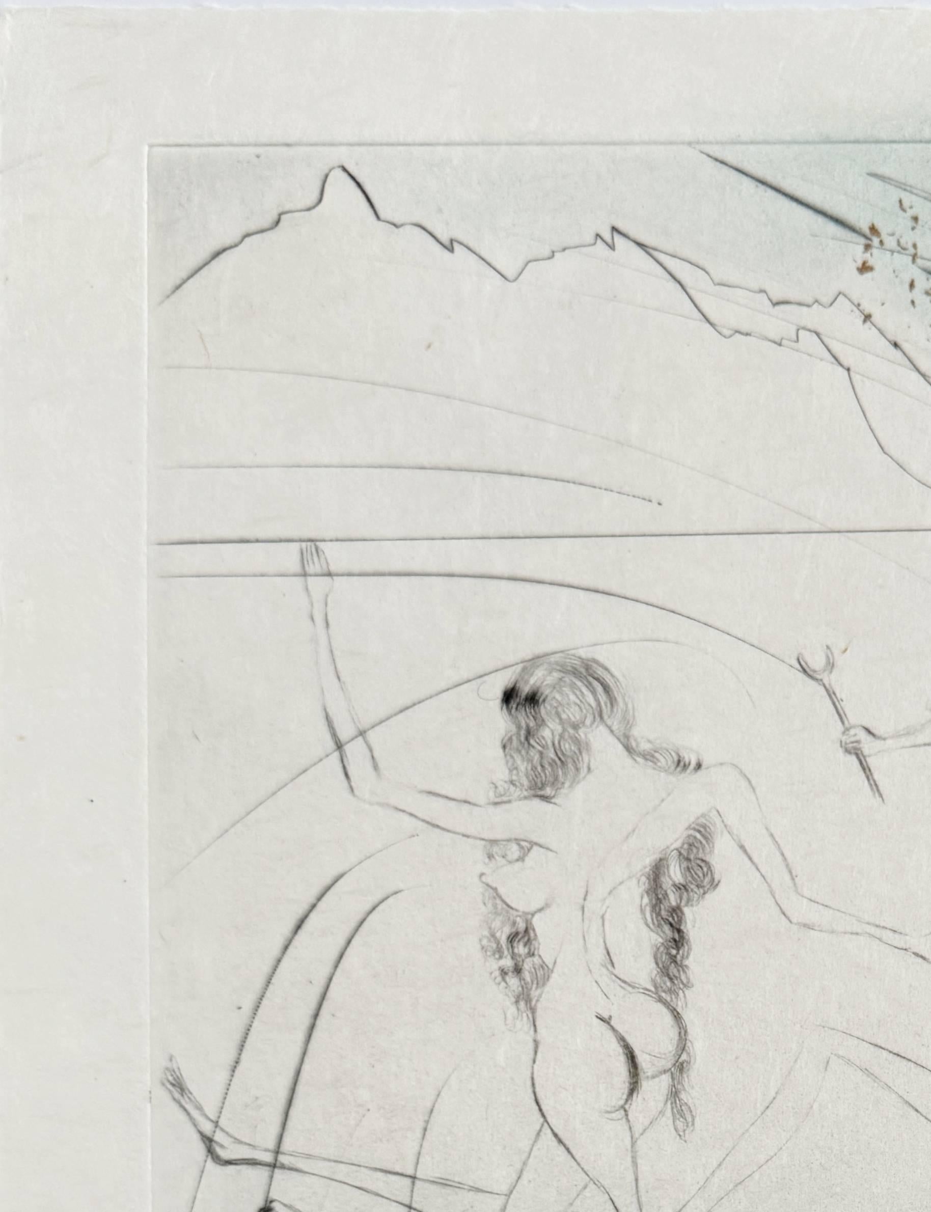 Salvador Dali (1904-1989) - Femmes poules (Hen Women)

Drypoint etching with roulette from 1969.

The edition 142/145.

Dimensions of work: 38 x 28 cm.

Hand signed.

Publisher: Pierre Argillet, Paris.

Reference: Michler/Löpsinger 308.

The work is