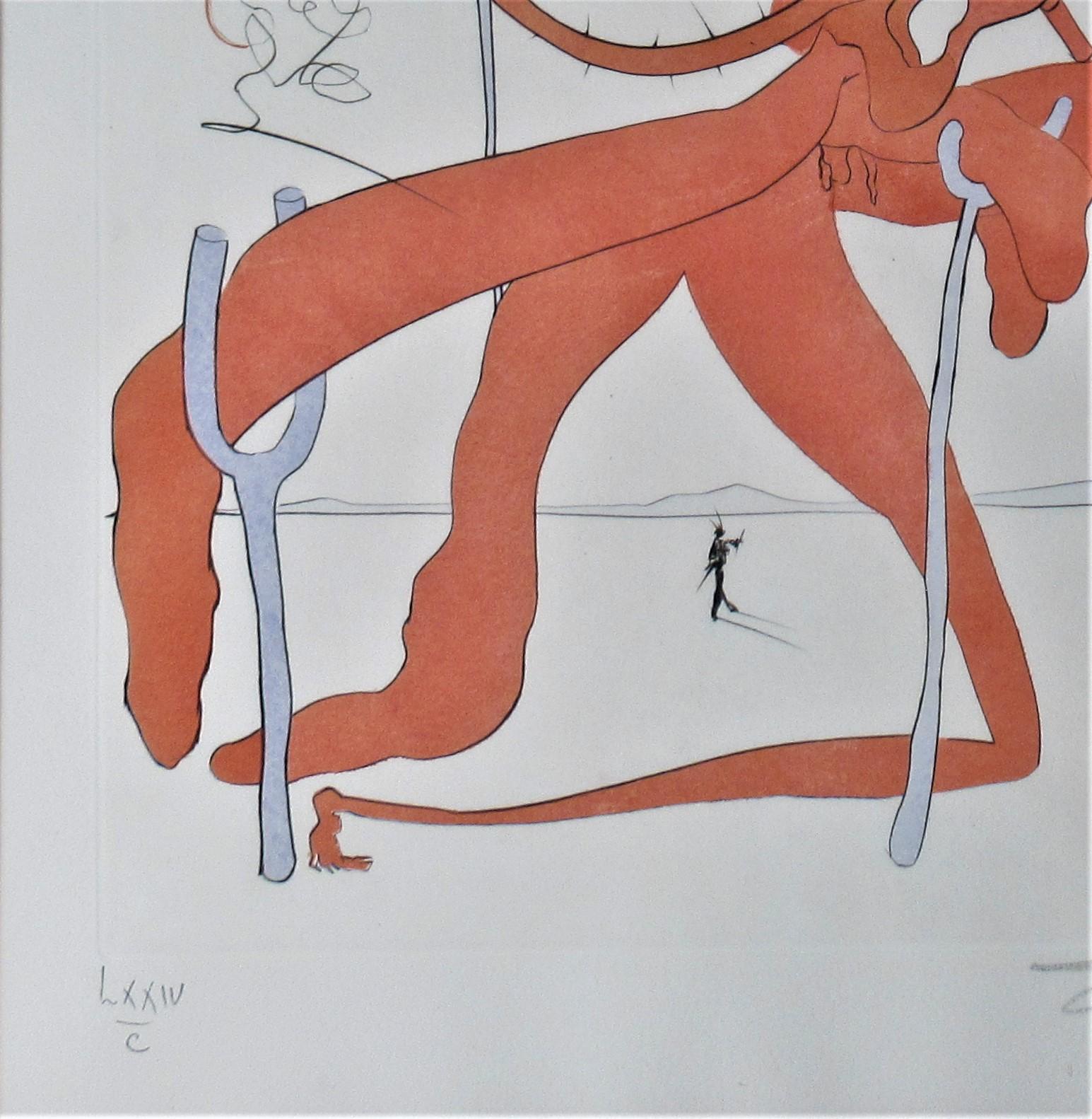 Figure Rouge avec Portrait de Quevedo For Sale 1