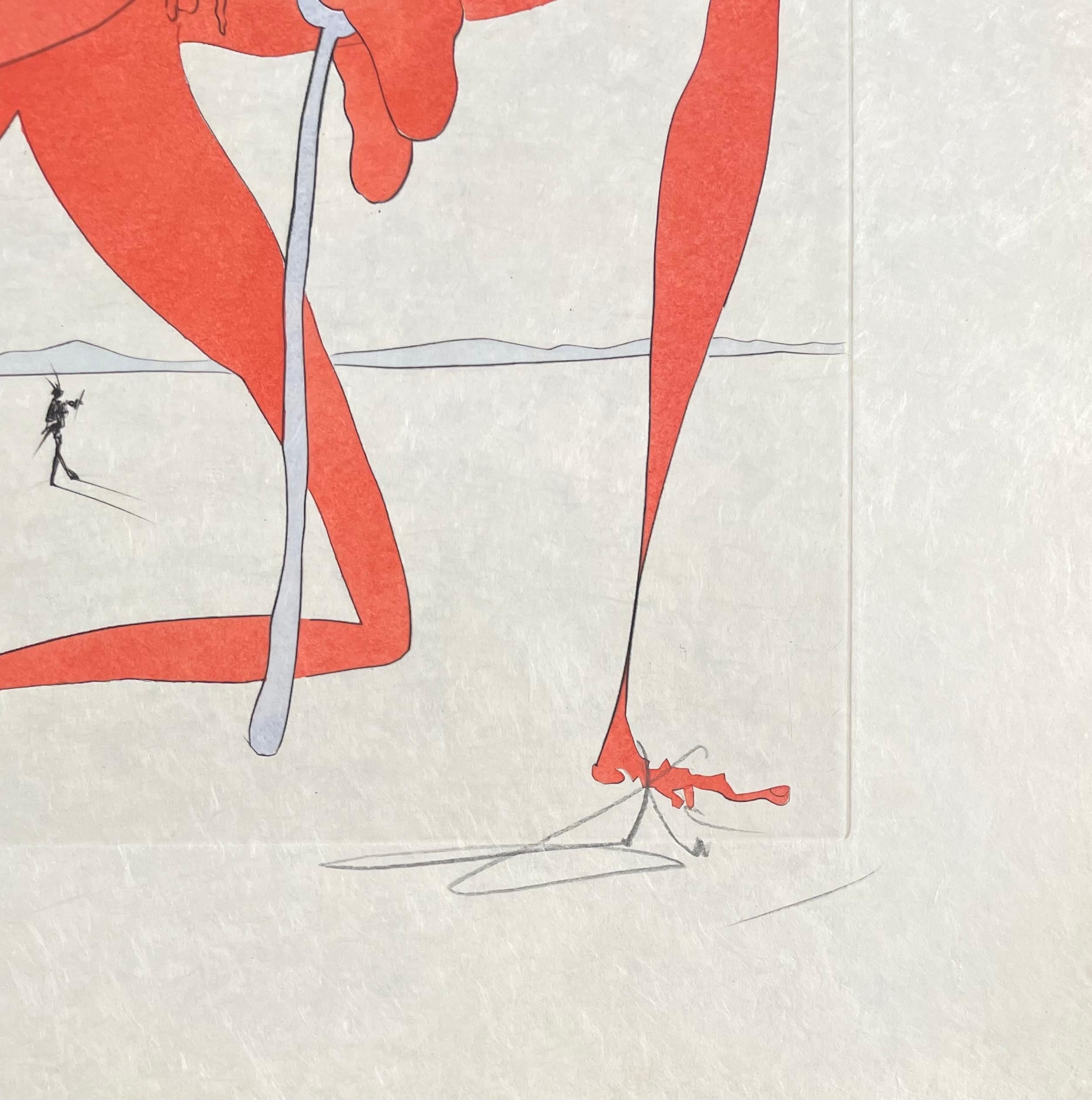Figura Roja con Retrato de Quevedo (Michler/Löpsinger 771; Campo 75-5-C) - Print Surrealista de Salvador Dalí