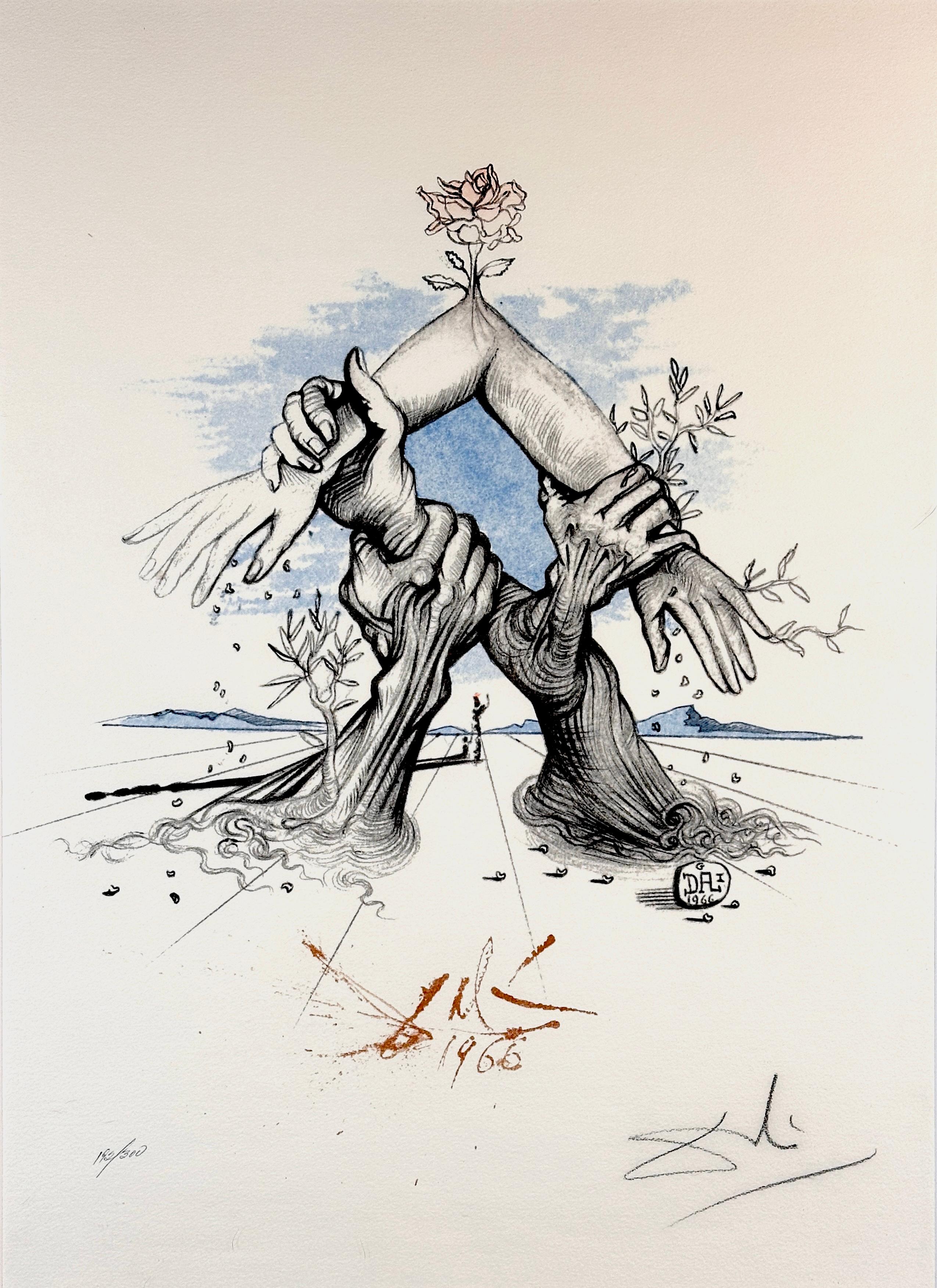 Abstract Print de Salvador Dalí - Cinco Continentes - Naciones Unidas