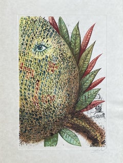 Fleurs Revees - L'ananas - Handsigned Original Lithograph And Etching 
