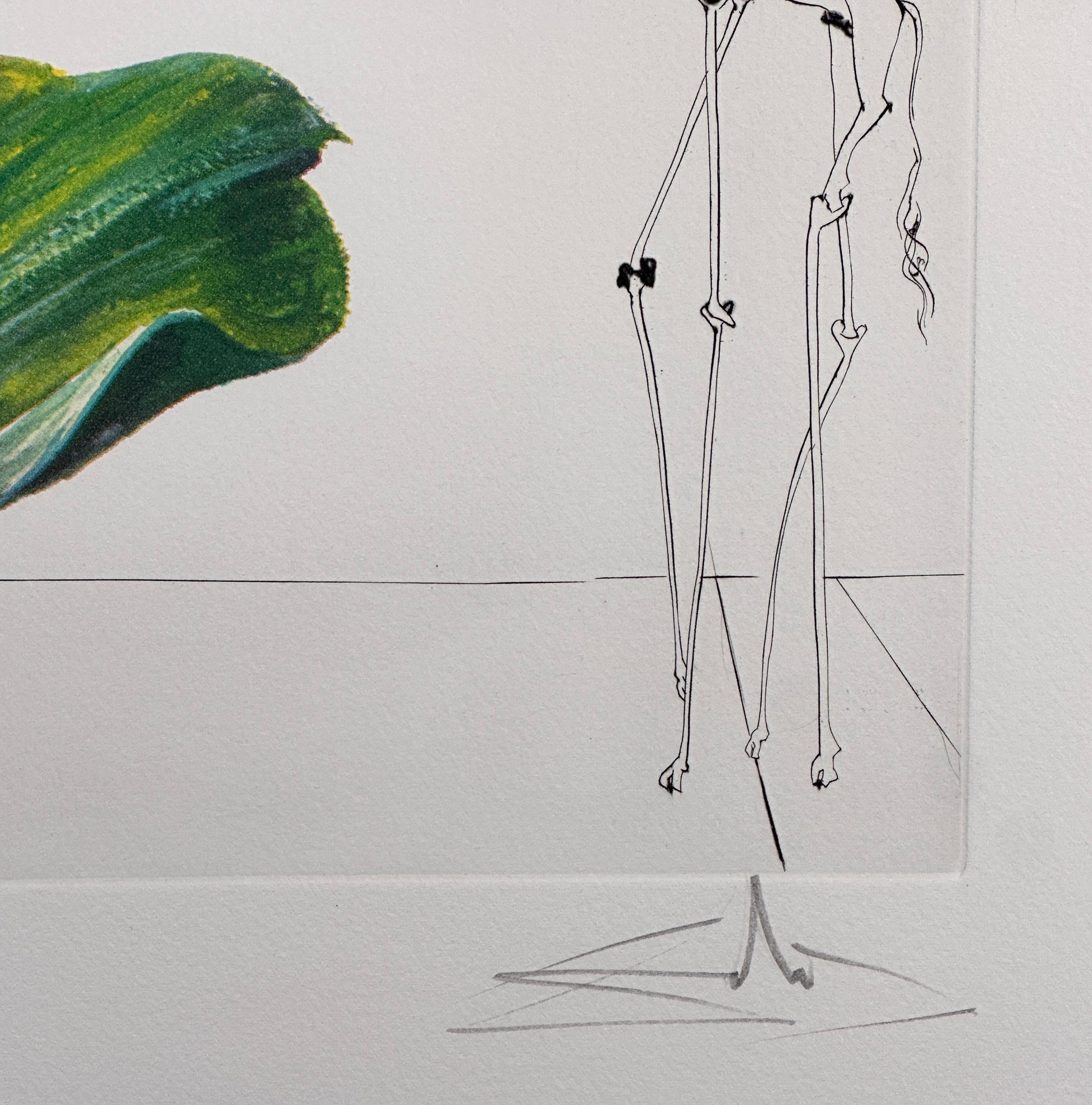 Florals Tulips Girafe en Feu - Surrealist Print by Salvador Dalí