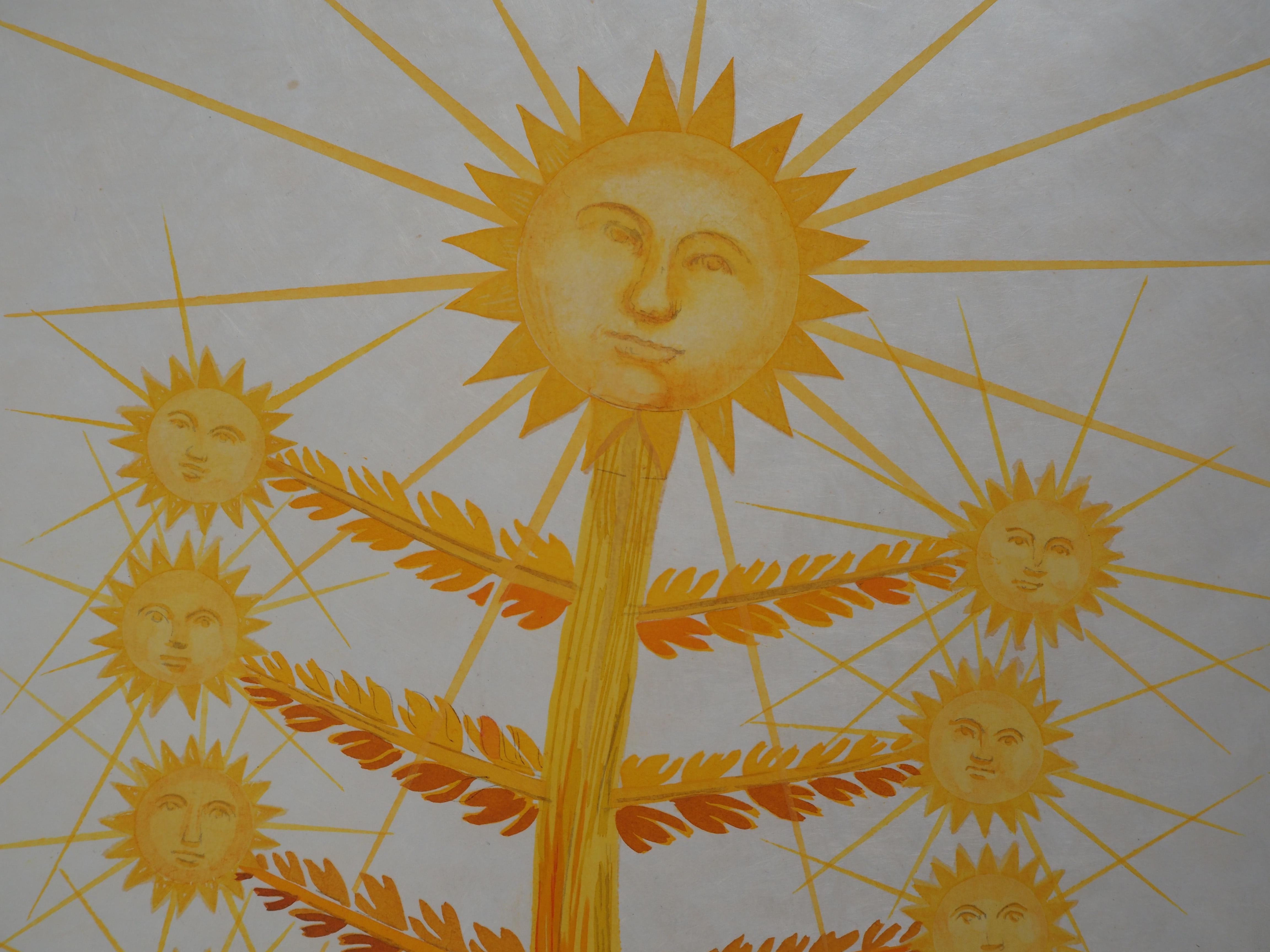 Flordali: Helianthus Solifer (Sonnen) – Original-Radierung, handsigniert (Größe 68-3E) (Grau), Figurative Print, von Salvador Dalí