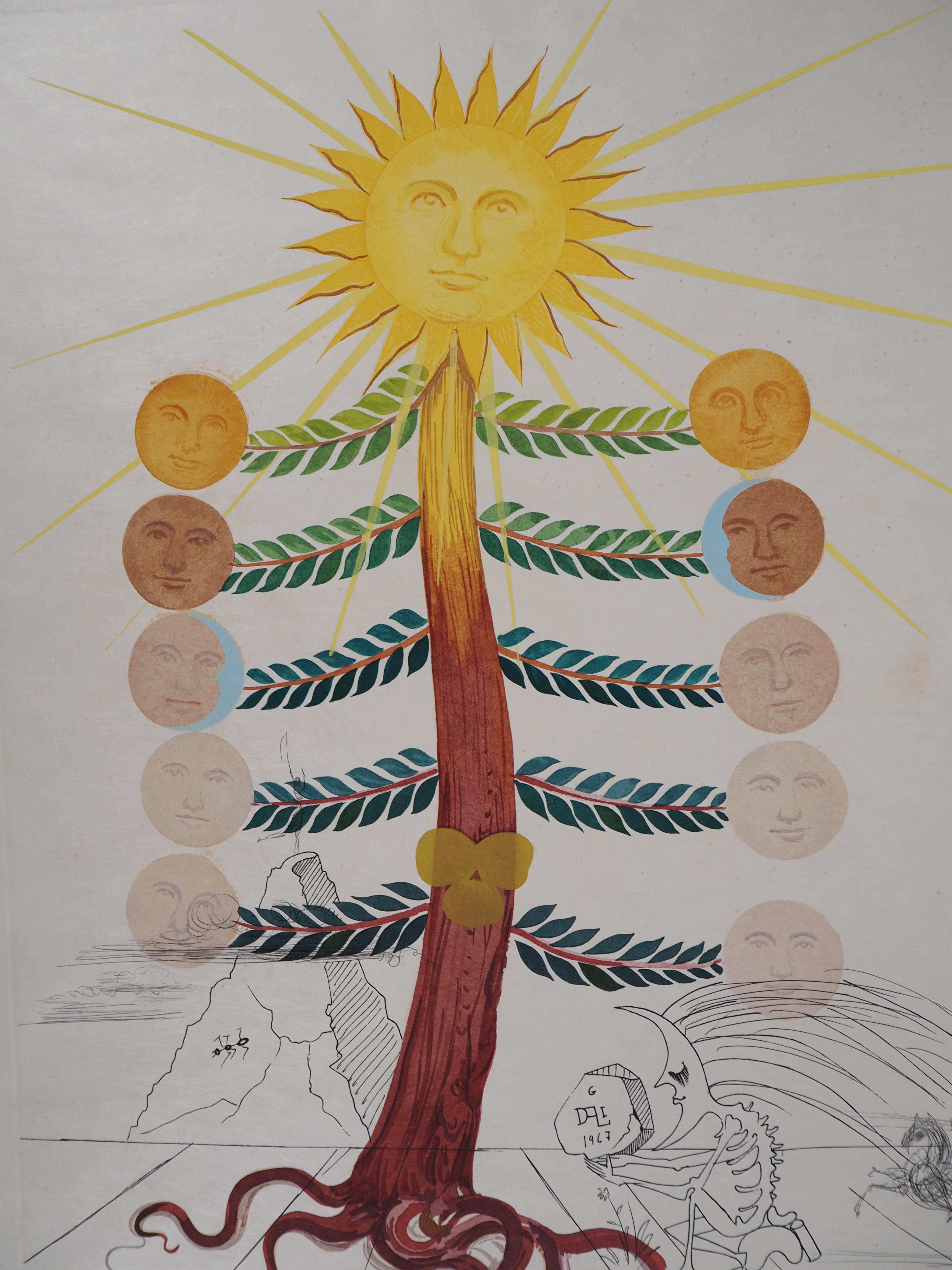 Flordali : Luna Geminata (Moon) - Original Etching, Handsigned (Field 68-3F) - Gray Figurative Print by Salvador Dalí