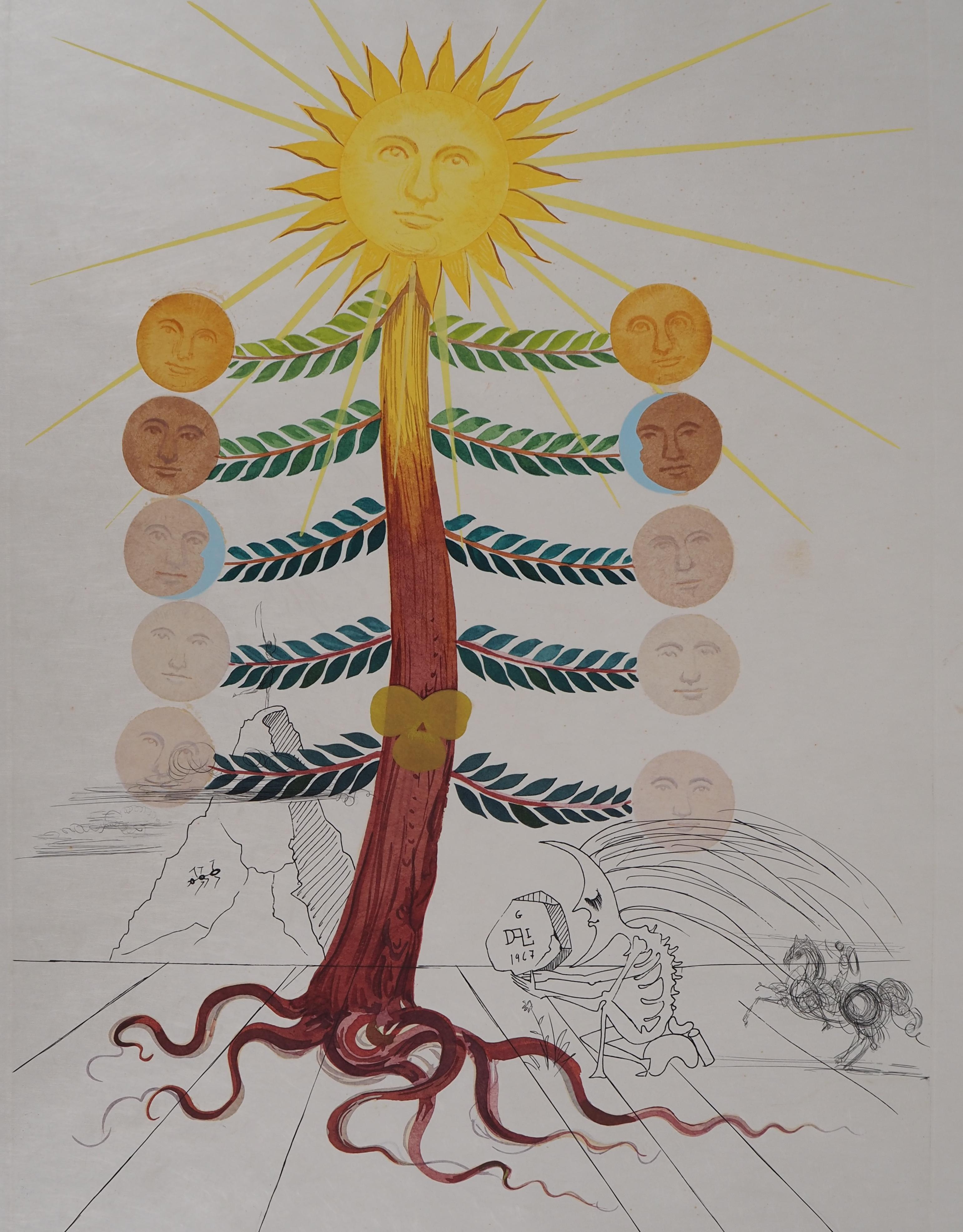 Flordali : Luna Geminata (Moon) - Original Etching, Handsigned (Field 68-3F) For Sale 4