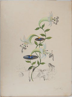 Flordali: Gigli musicanti - Incisione originale firmata a mano (Campo #68-3 D)