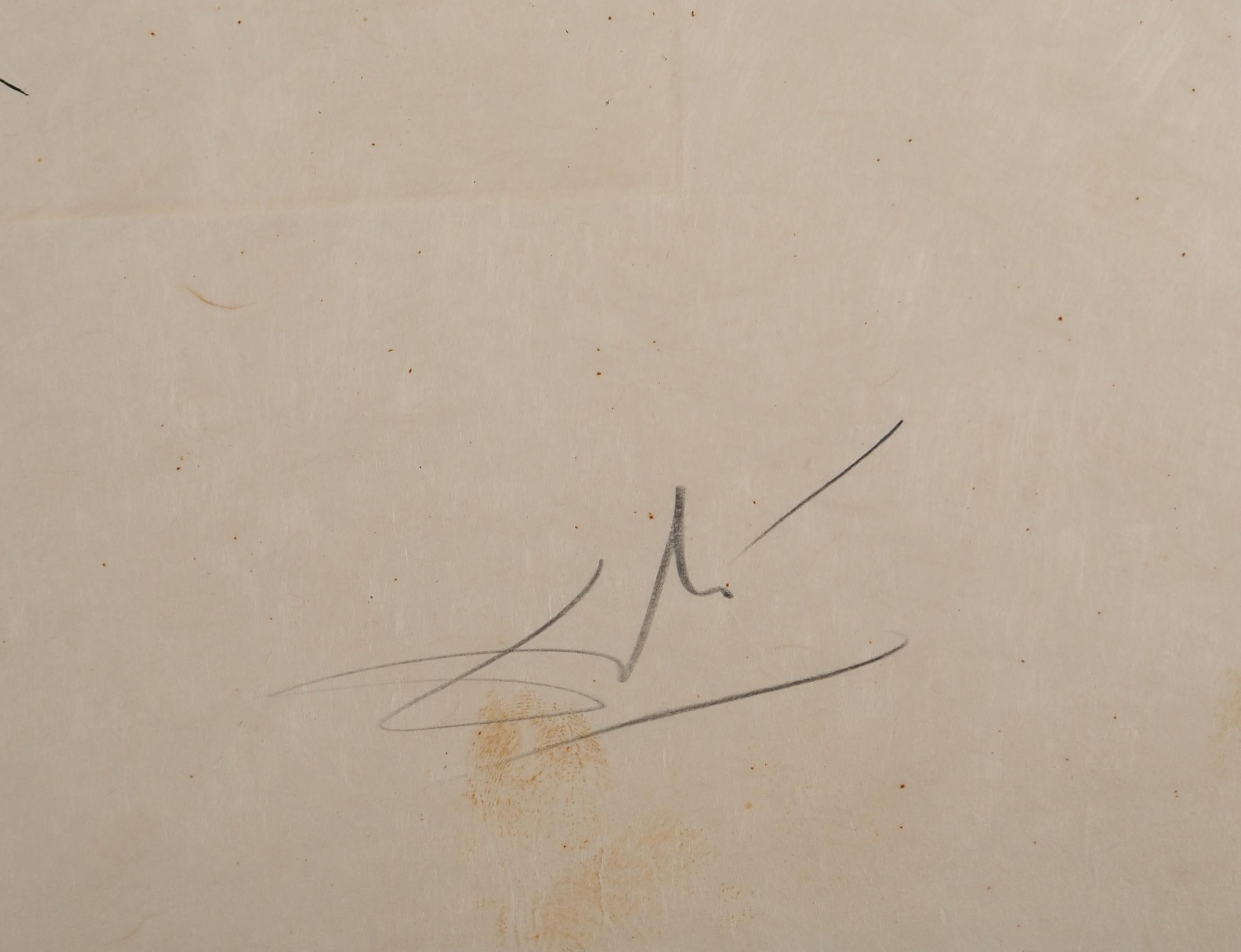 Flordali : Autorretrato surrealista - Grabado original firmado a mano (Campo #68-3 C - Print de Salvador Dalí