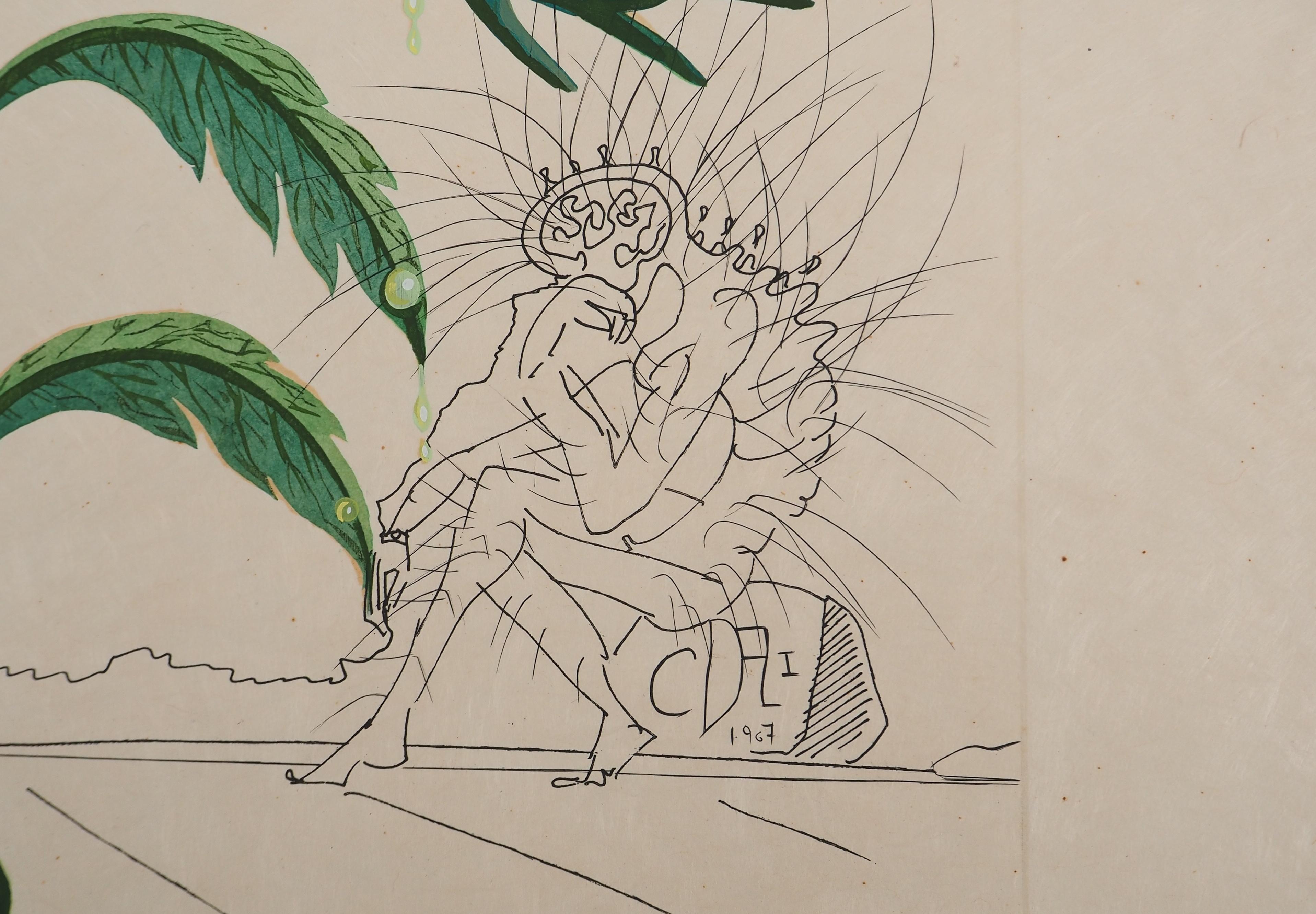 Flordali : Autorretrato surrealista - Grabado original firmado a mano (Campo #68-3 C en venta 1