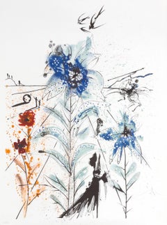 Flower Magician, Lithograph by Salvador Dali, 1972