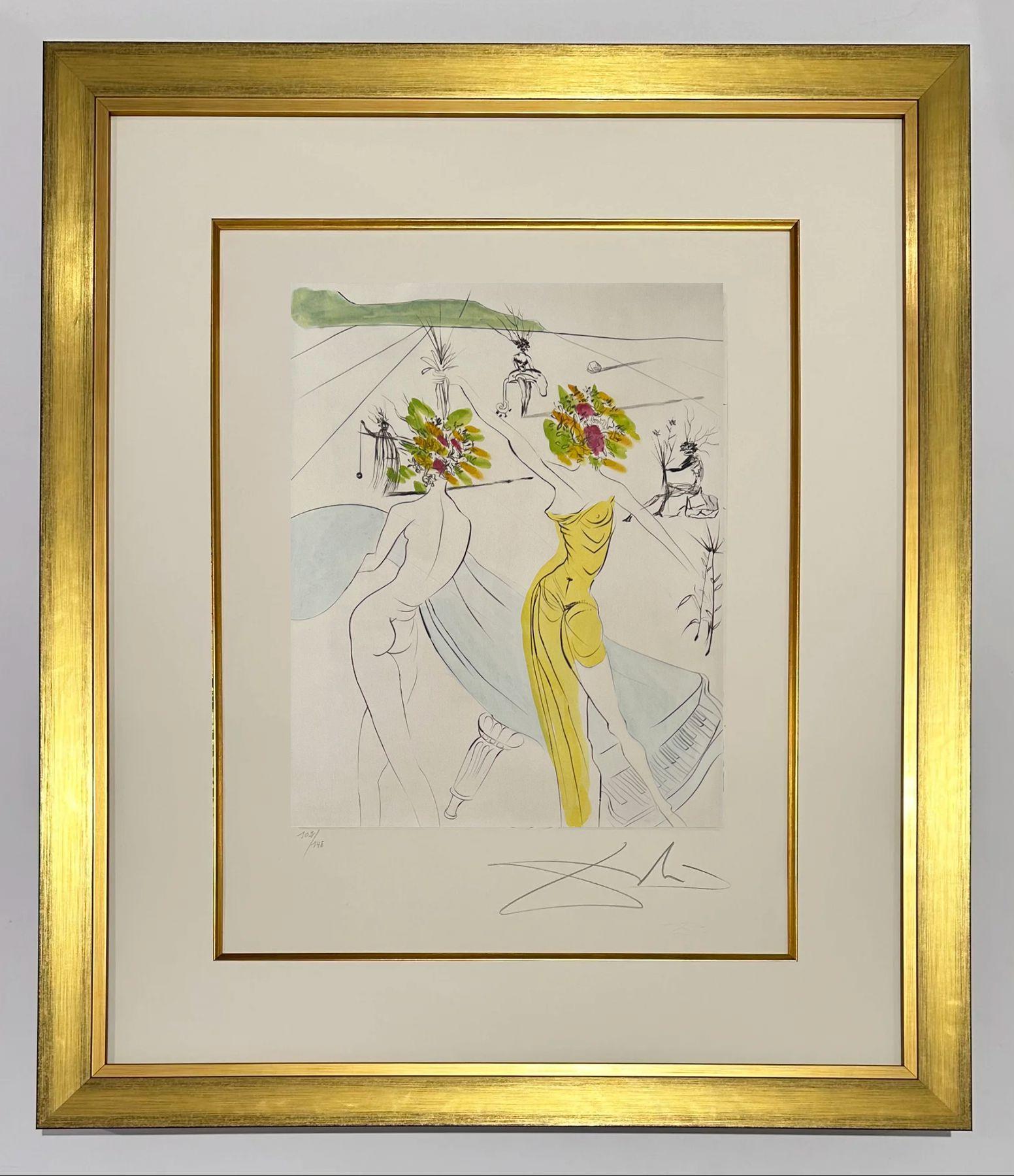 Mujeres-flor en el piano, de Los Hippies - Print de Salvador Dalí