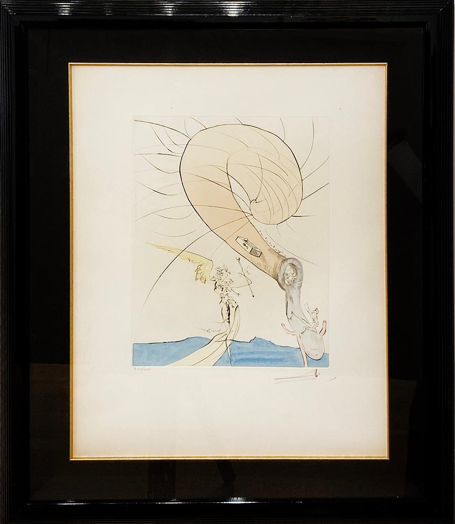 Freud mit Schneckenkopf – Print von Salvador Dalí