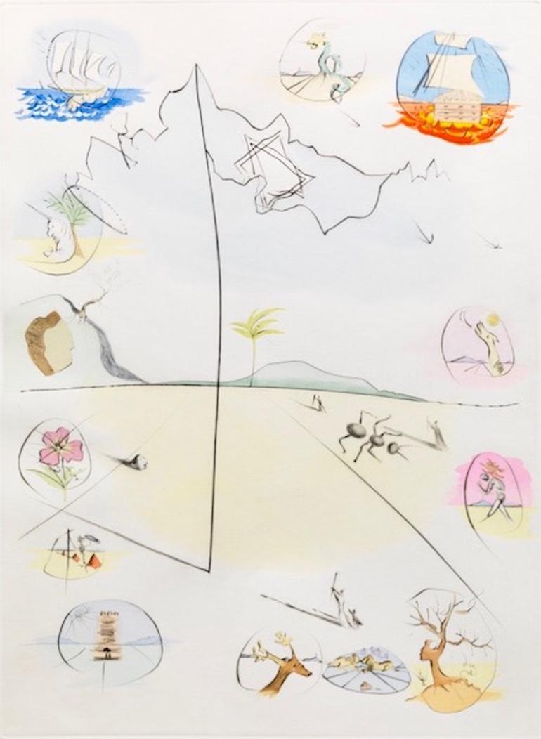 Figurative Print de Salvador Dalí - Frontispicio (Doce Tribus de Israel)