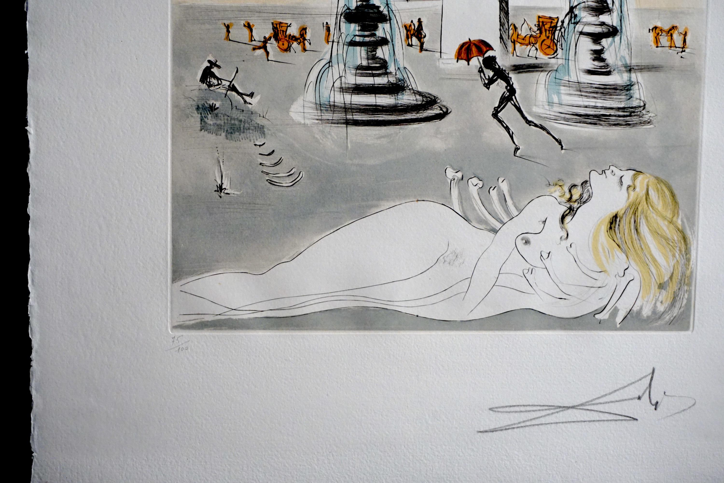 Gala e l'Obelisque de la Concorde - Print di Salvador Dalí