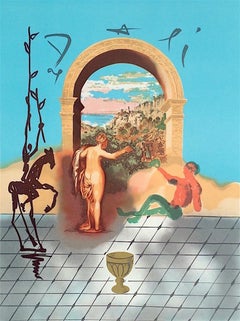 Gateway To The New World, Dali Discovers America, Signed Lithograph, Female Nude