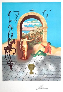 Gateway To The New World, Dali Discovers America, Signed Lithograph, Female Nude