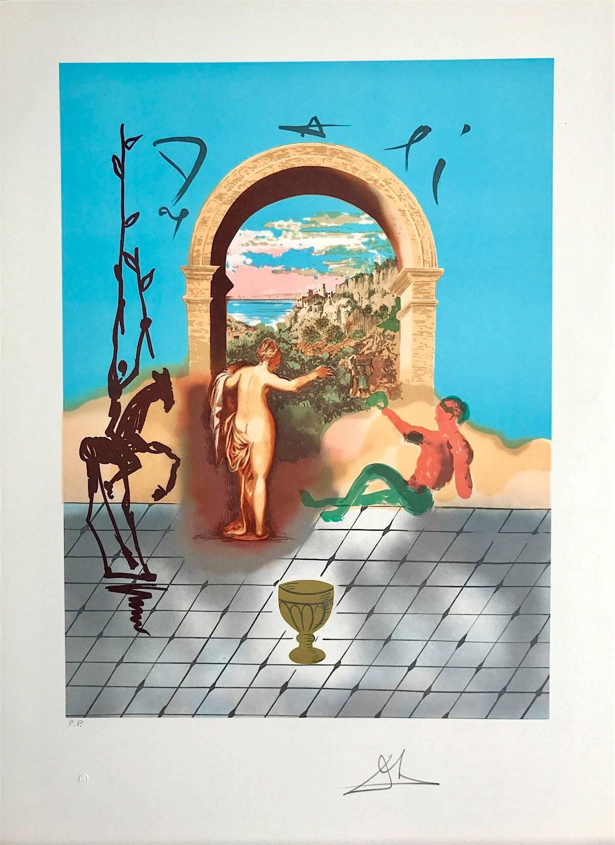 Gateway To The New World, Dali Discovers America Portfolio, Signed Lithograph - Print by Salvador Dalí