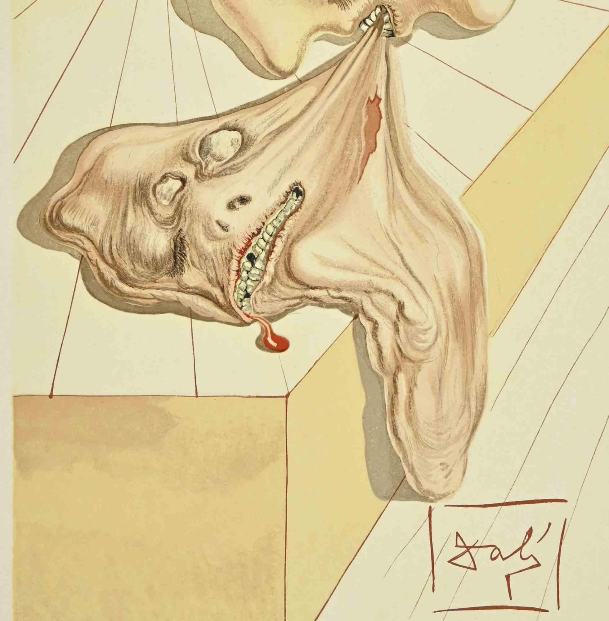 Gianni Schicchis Fehde – Holzschnittdruck – 1963 – Print von Salvador Dalí