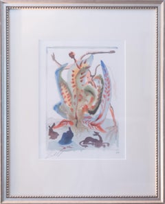 Gluttony, Purgatory: Canto 23, Surrealist Lithograph by Salvador Dali