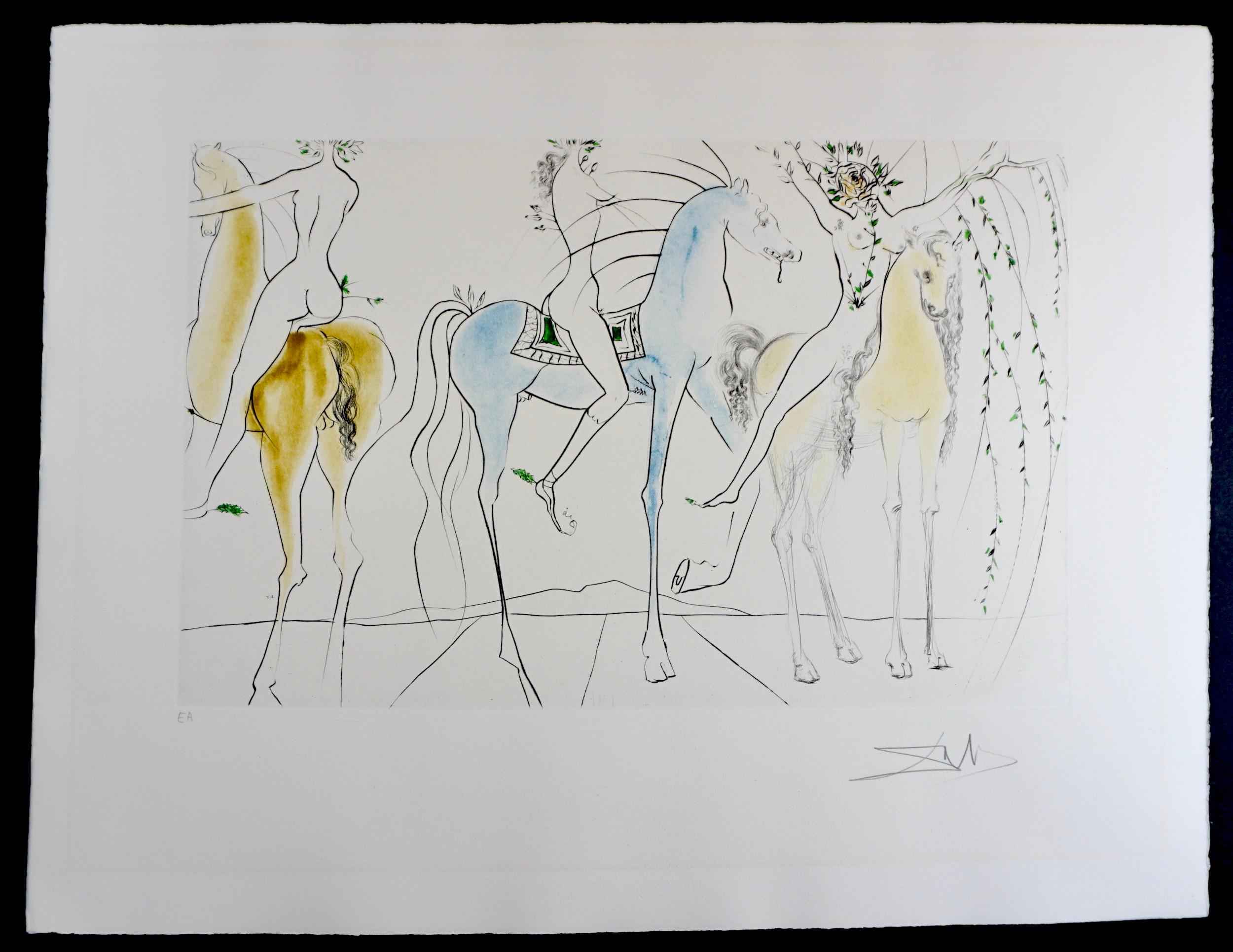 Hamadryades Mimetiques Arborescentes - Print by Salvador Dalí