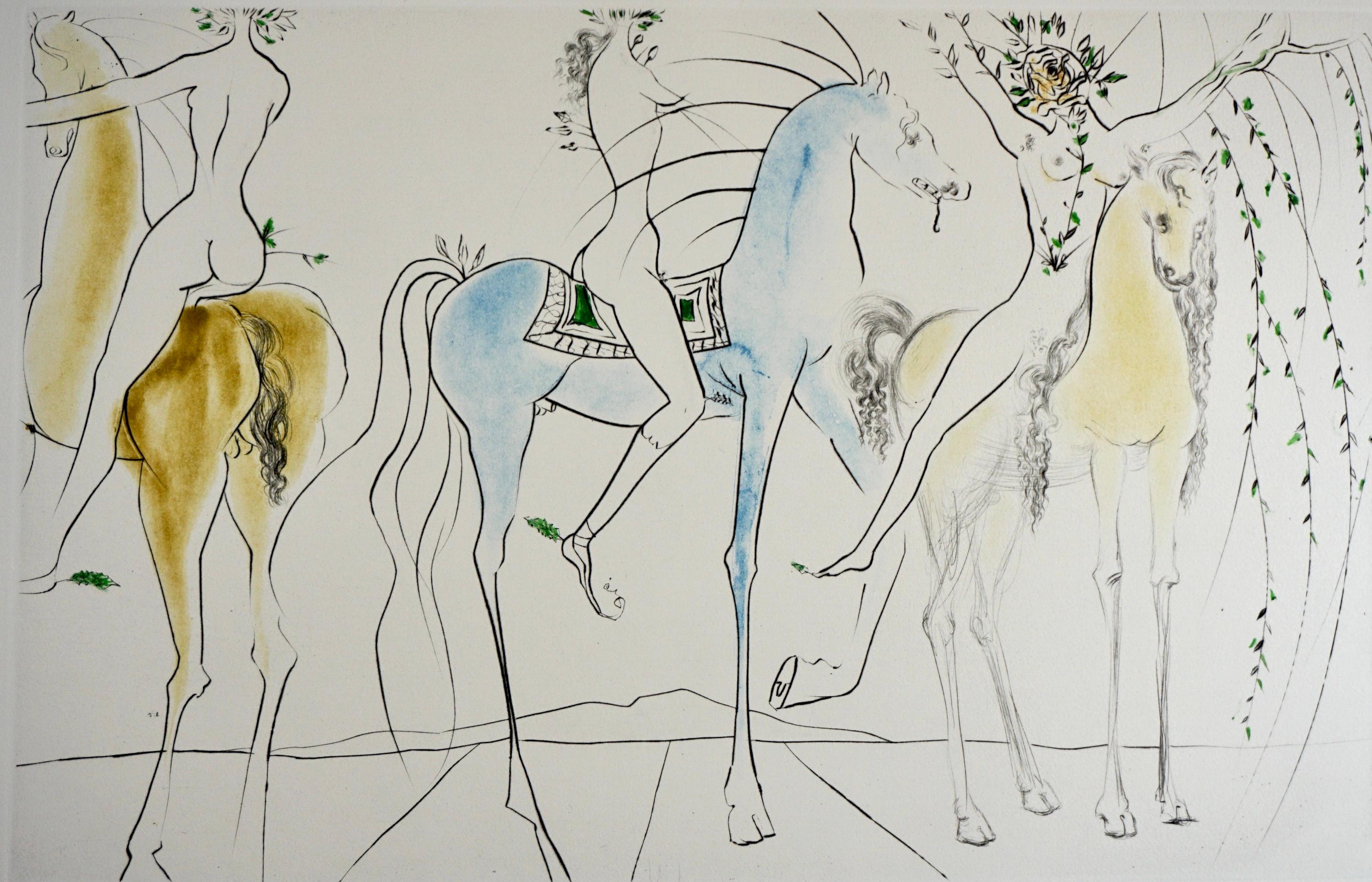 Hamadryades Mimetiques Arborescentes - Surréalisme Print par Salvador Dalí