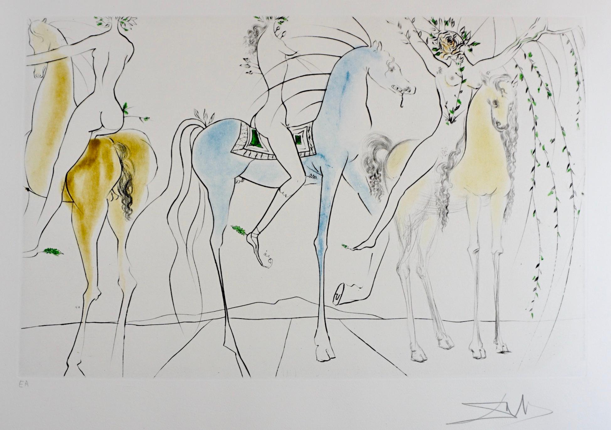 Salvador Dalí Animal Print – Mimetiques-Arborescentes aus Hamadryades