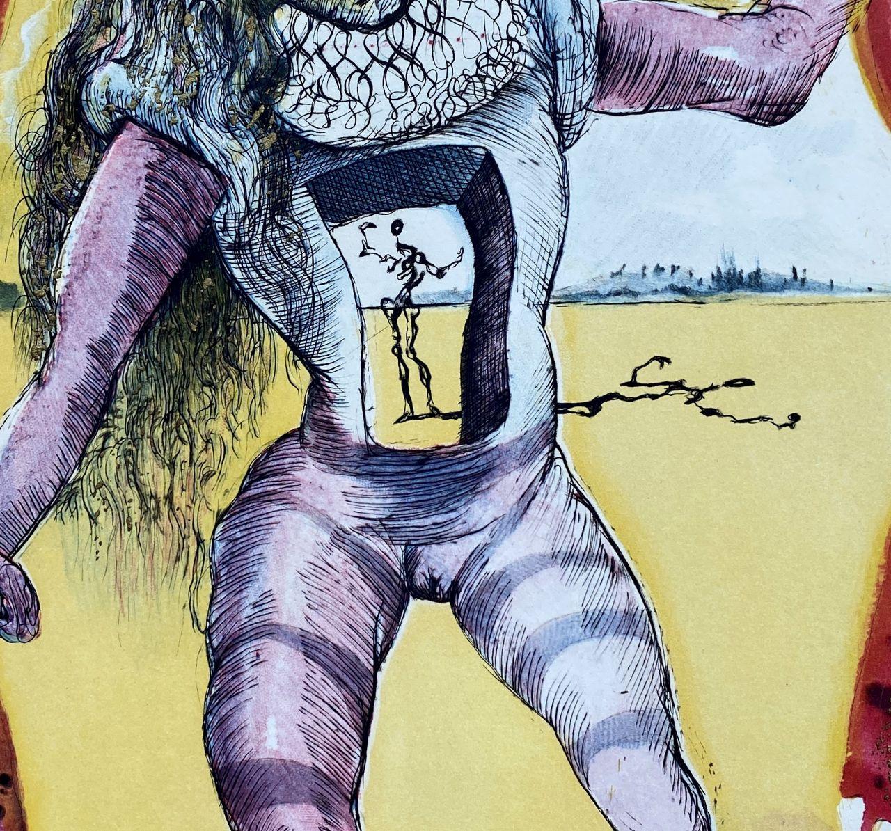 Hamlet To Be Or Not To Be - Original Etching Handsigned Numbered #Field 73-2 - Blue Figurative Print by Salvador Dalí