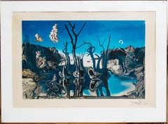 Hand Signed Salvador Dalí Swans Reflecting Elephants Lithograh, 1970
