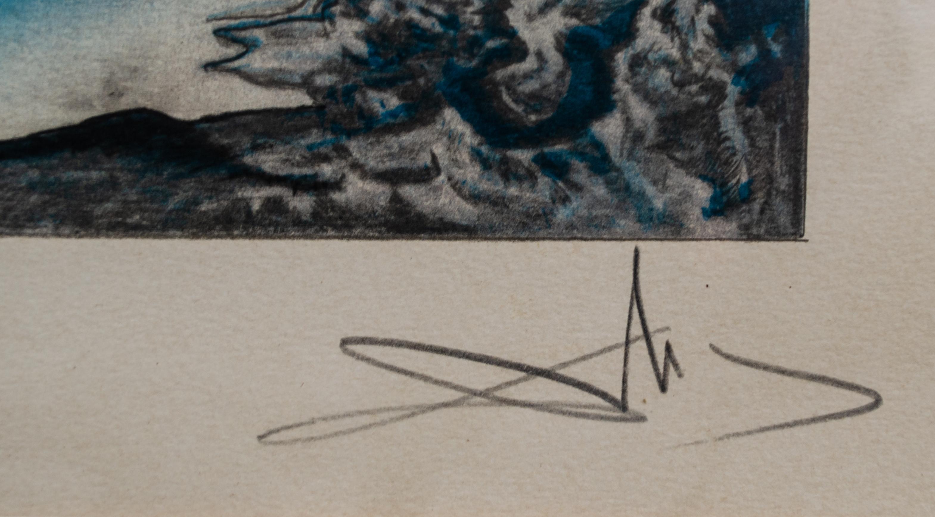 Handsigniert Salvador Dalí Schwäne spiegelnde Elefanten Lithographie, 1970 4