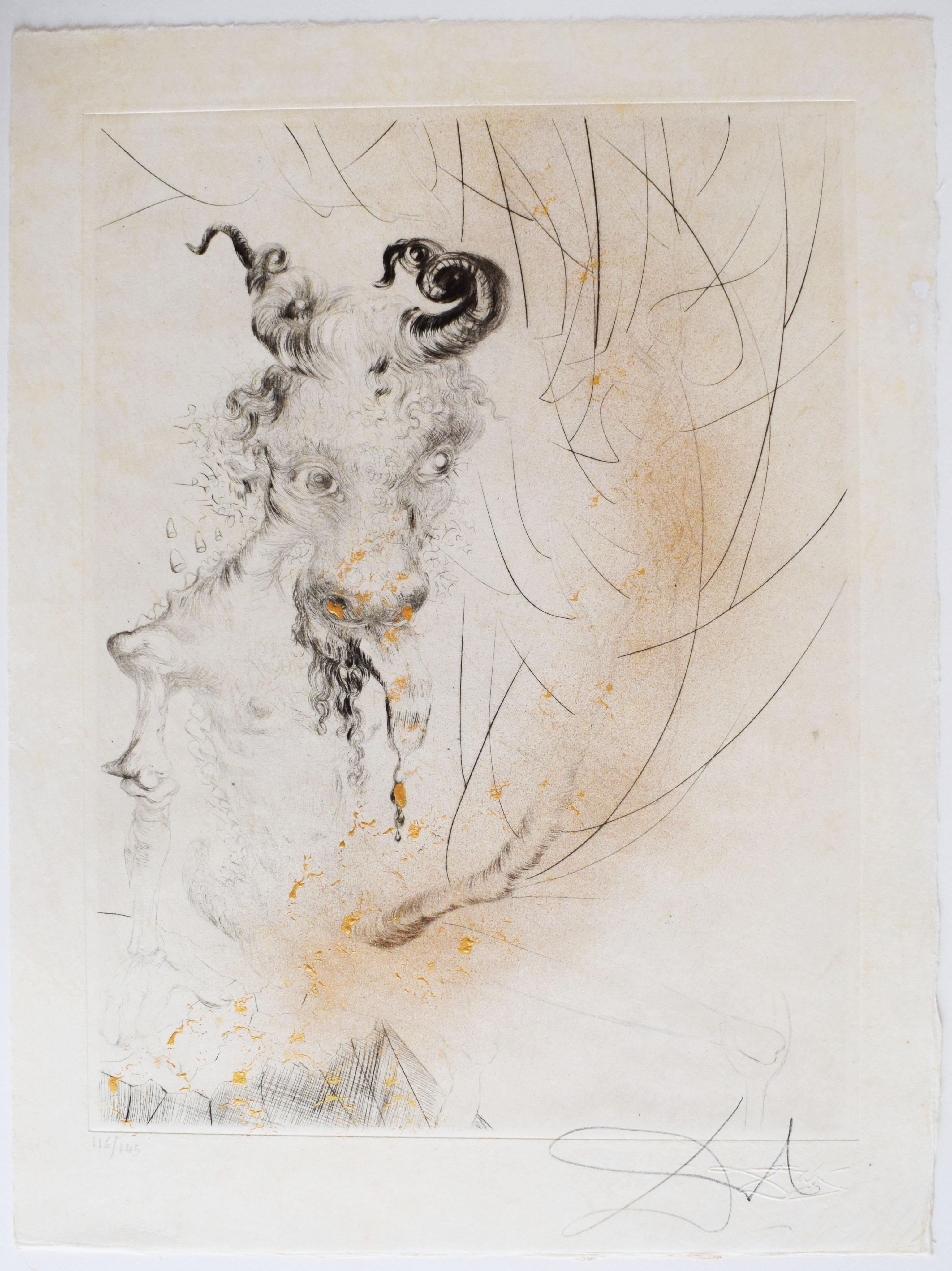 Kopf eines Kalbs - Spanischer Surrealismus – Print von Salvador Dalí
