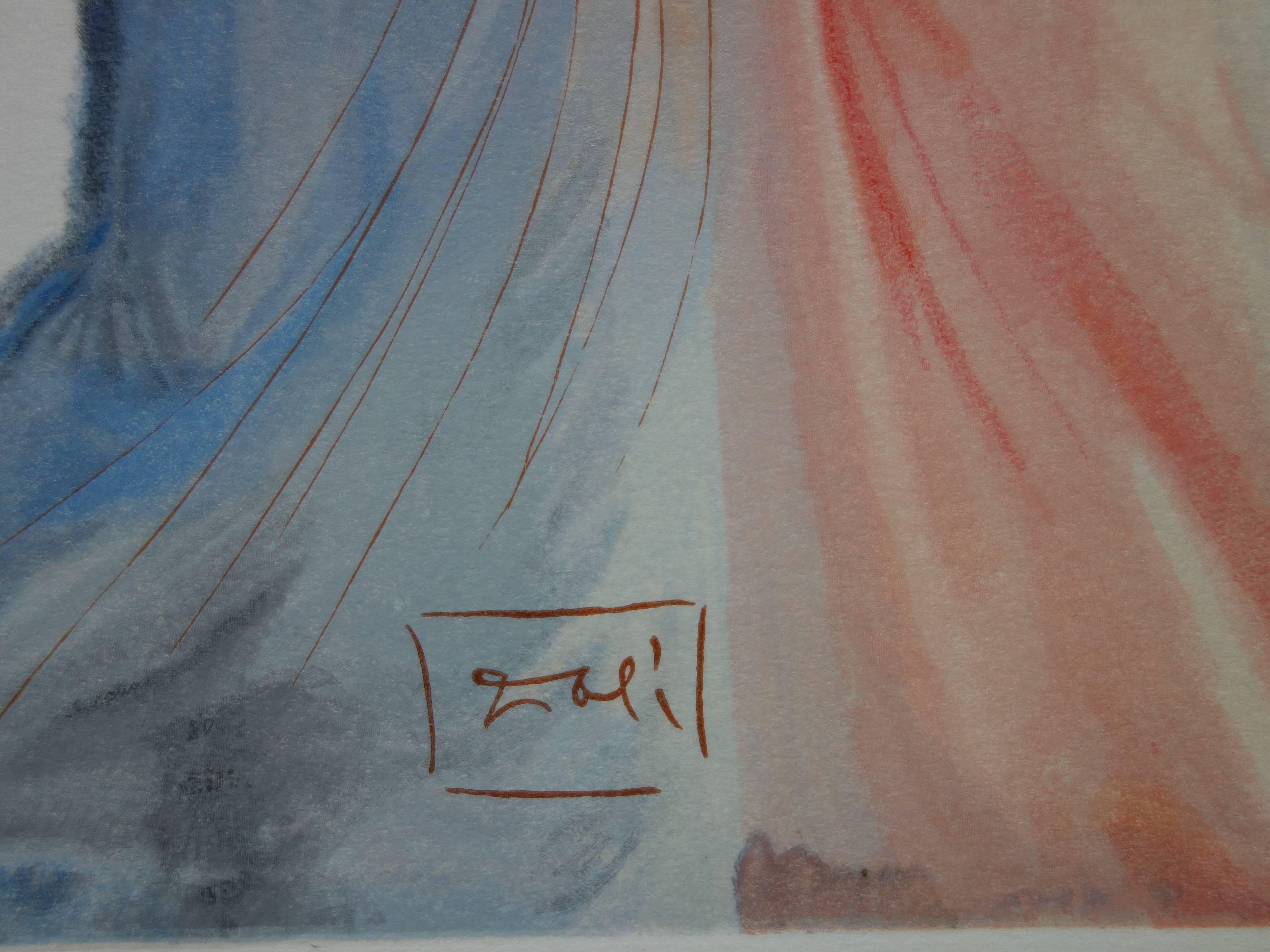 Cielo 18 - Lo splendore di Beatrice - Xilografia originale - 1963 (Campo # p. 289) - Print di Salvador Dalí