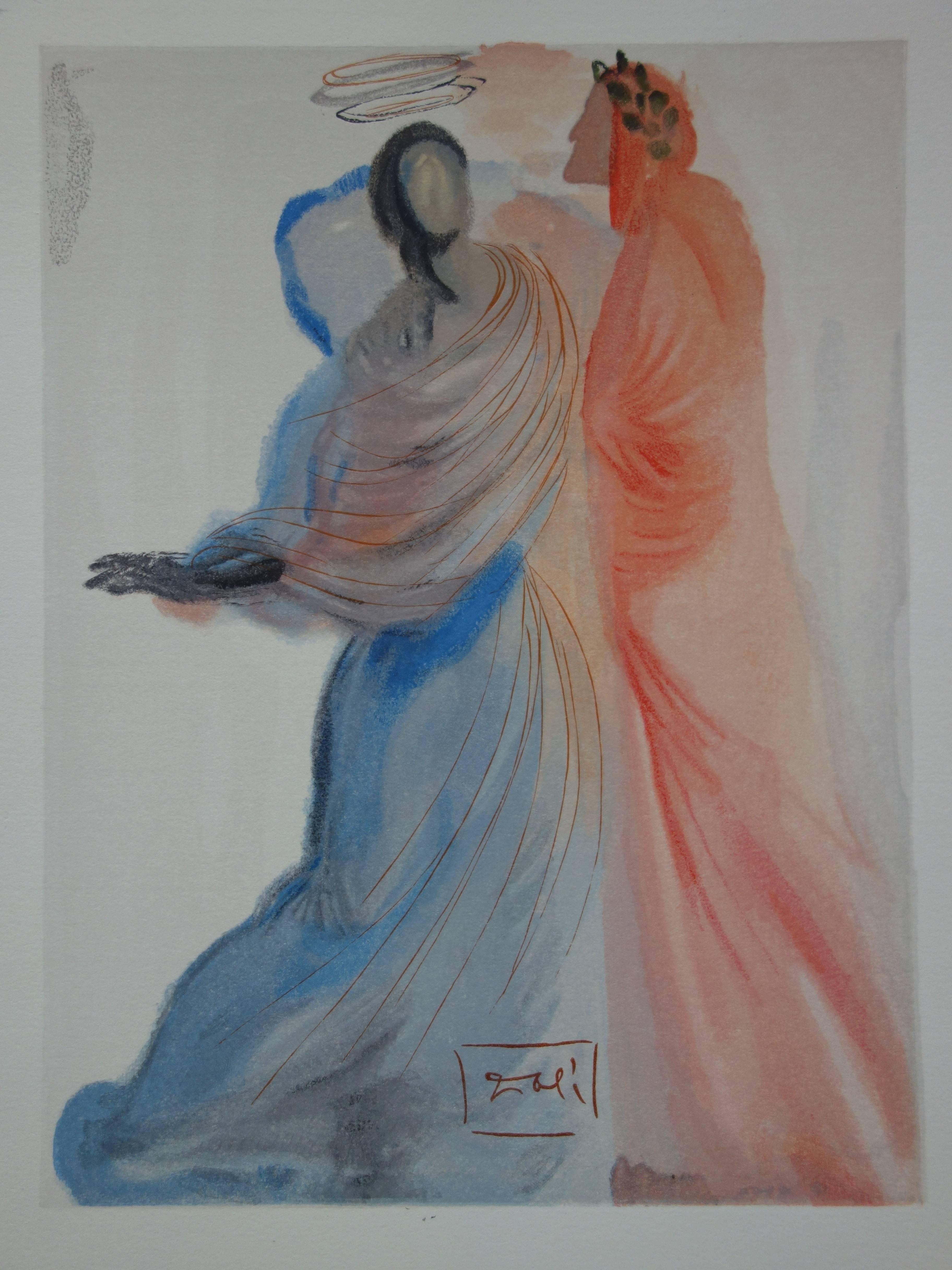 Cielo 18 - Lo splendore di Beatrice - Xilografia originale - 1963 (Campo # p. 289) - Print Surrealismo di Salvador Dalí