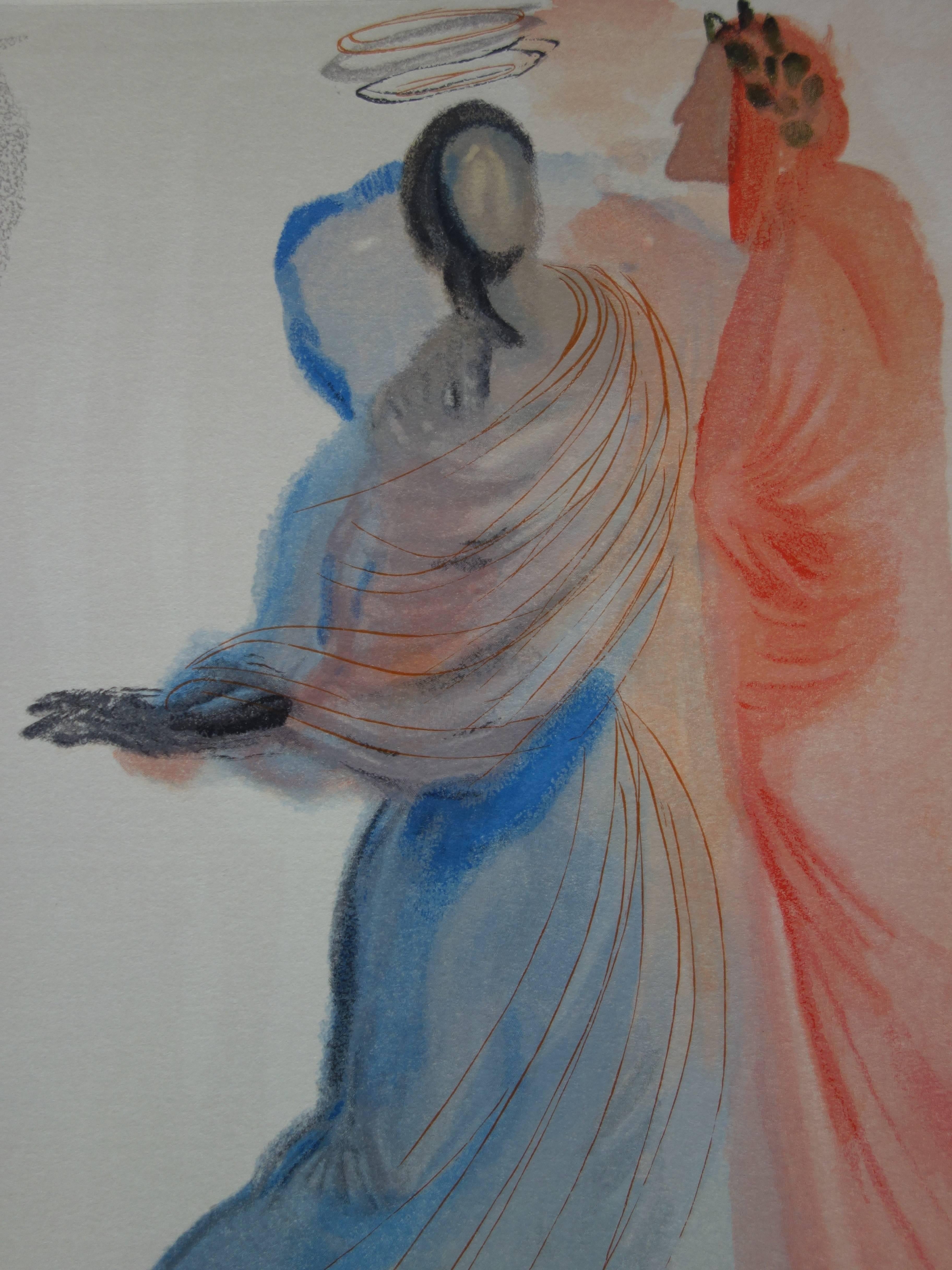 Cielo 18 - Lo splendore di Beatrice - Xilografia originale - 1963 (Campo # p. 289) - Figurative Print Grigio di Salvador Dalí