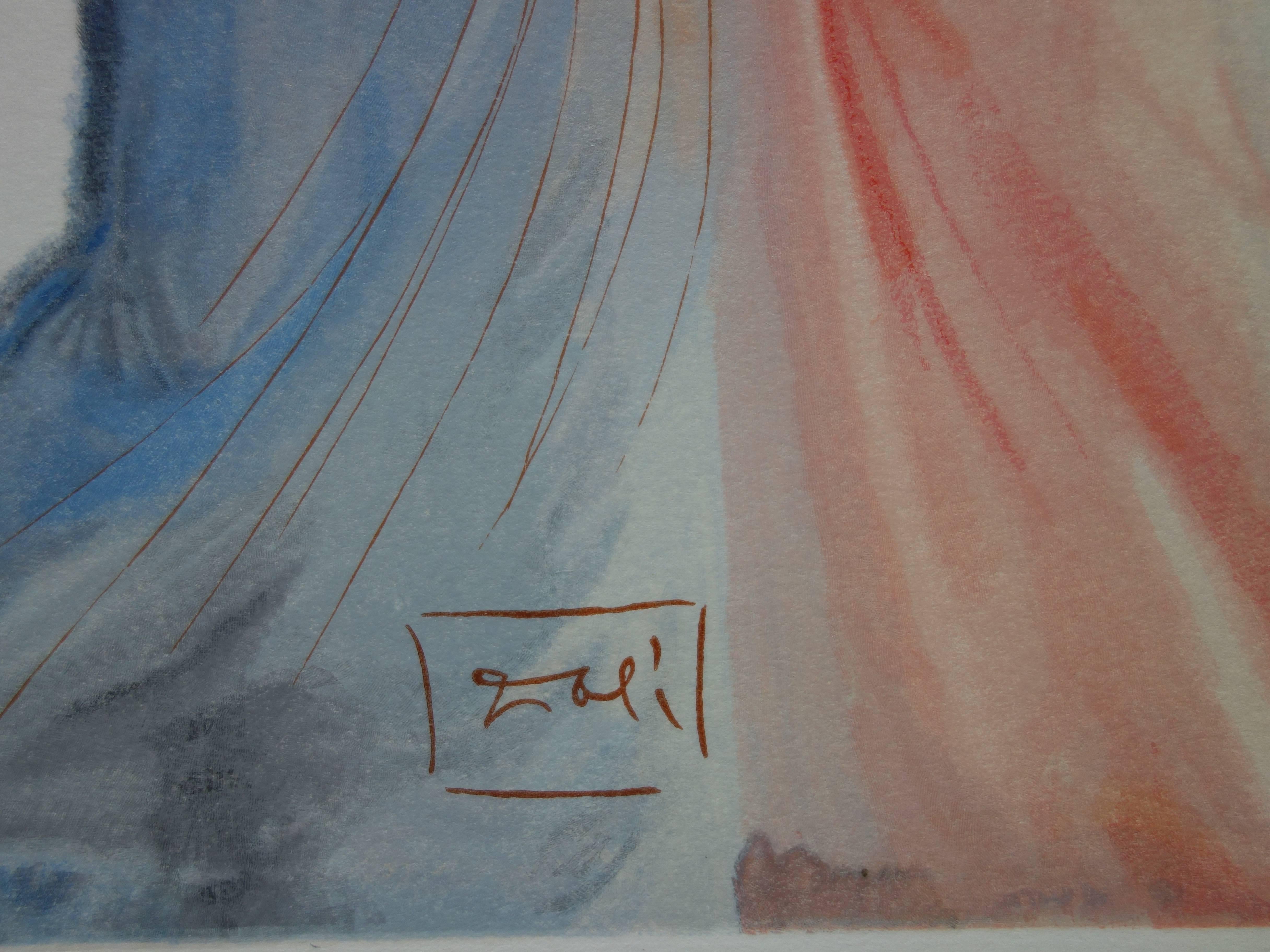 Heaven 18 - Beatrice's Splendor - Original woodcut - 1963 - Print by Salvador Dalí