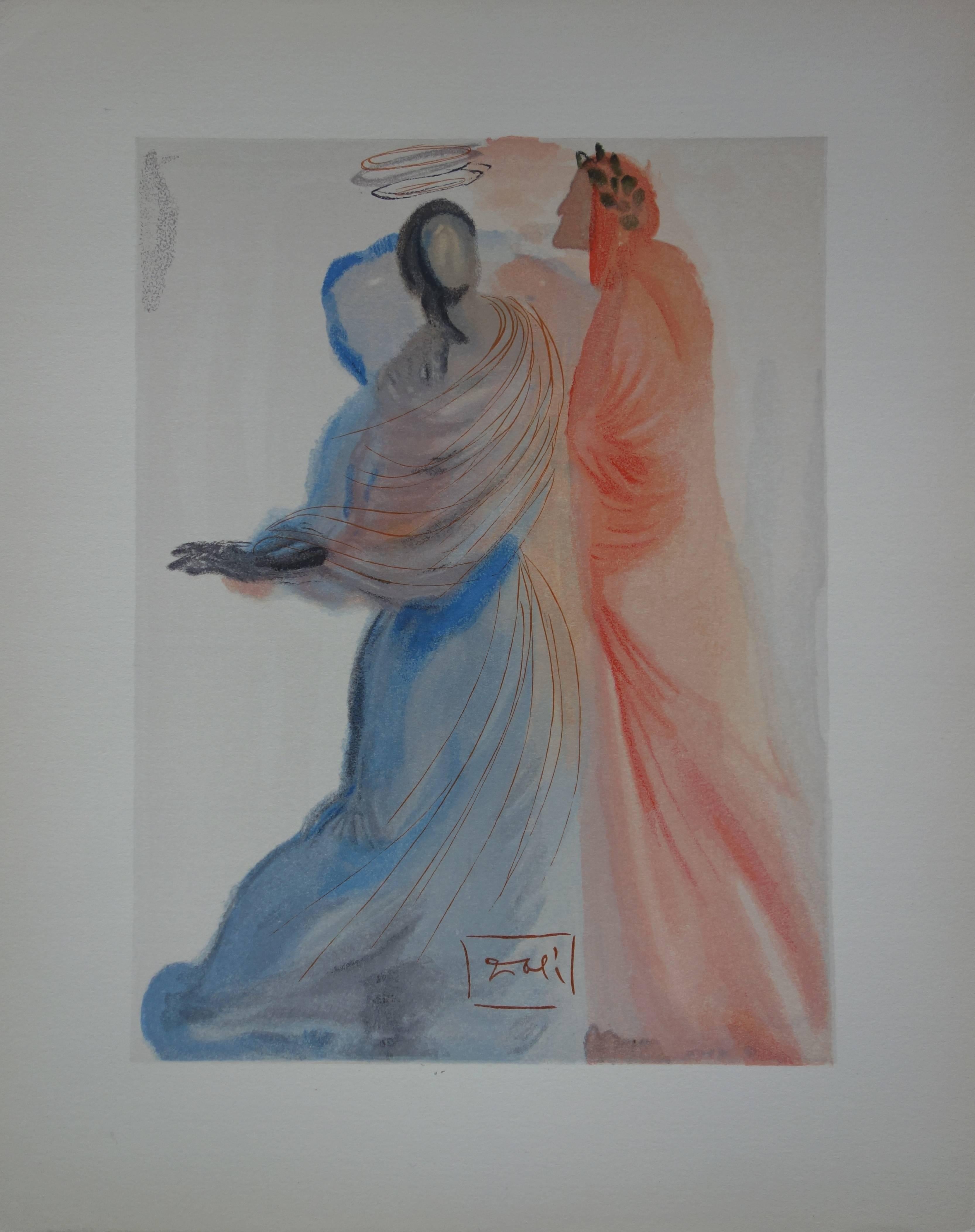 Salvador Dalí Figurative Print - Heaven 18 - Beatrice's Splendor - Original woodcut - 1963