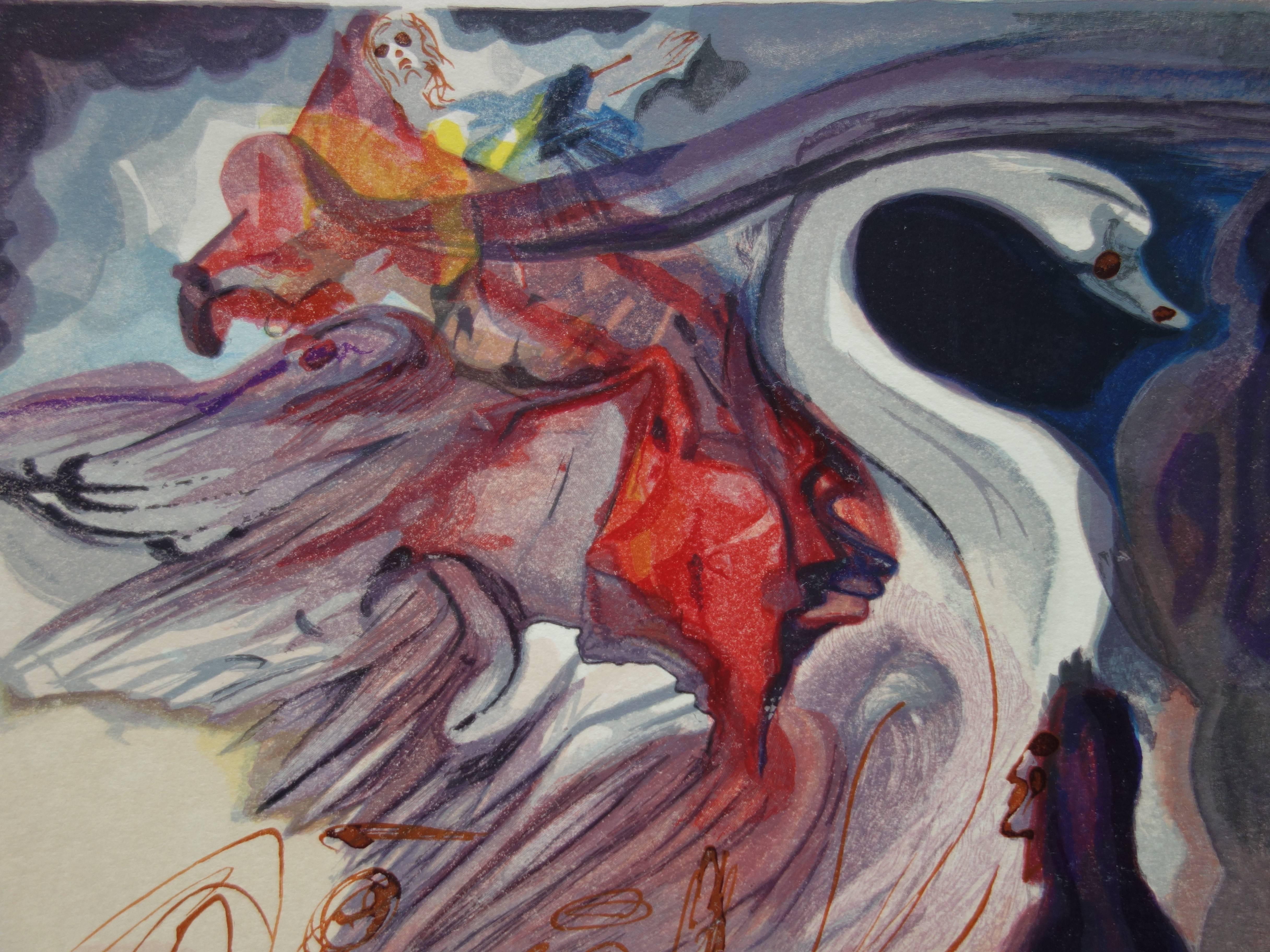 Heaven 19 - The Speech of the Bird - woodcut - 1963 - Surrealist Print by Salvador Dalí