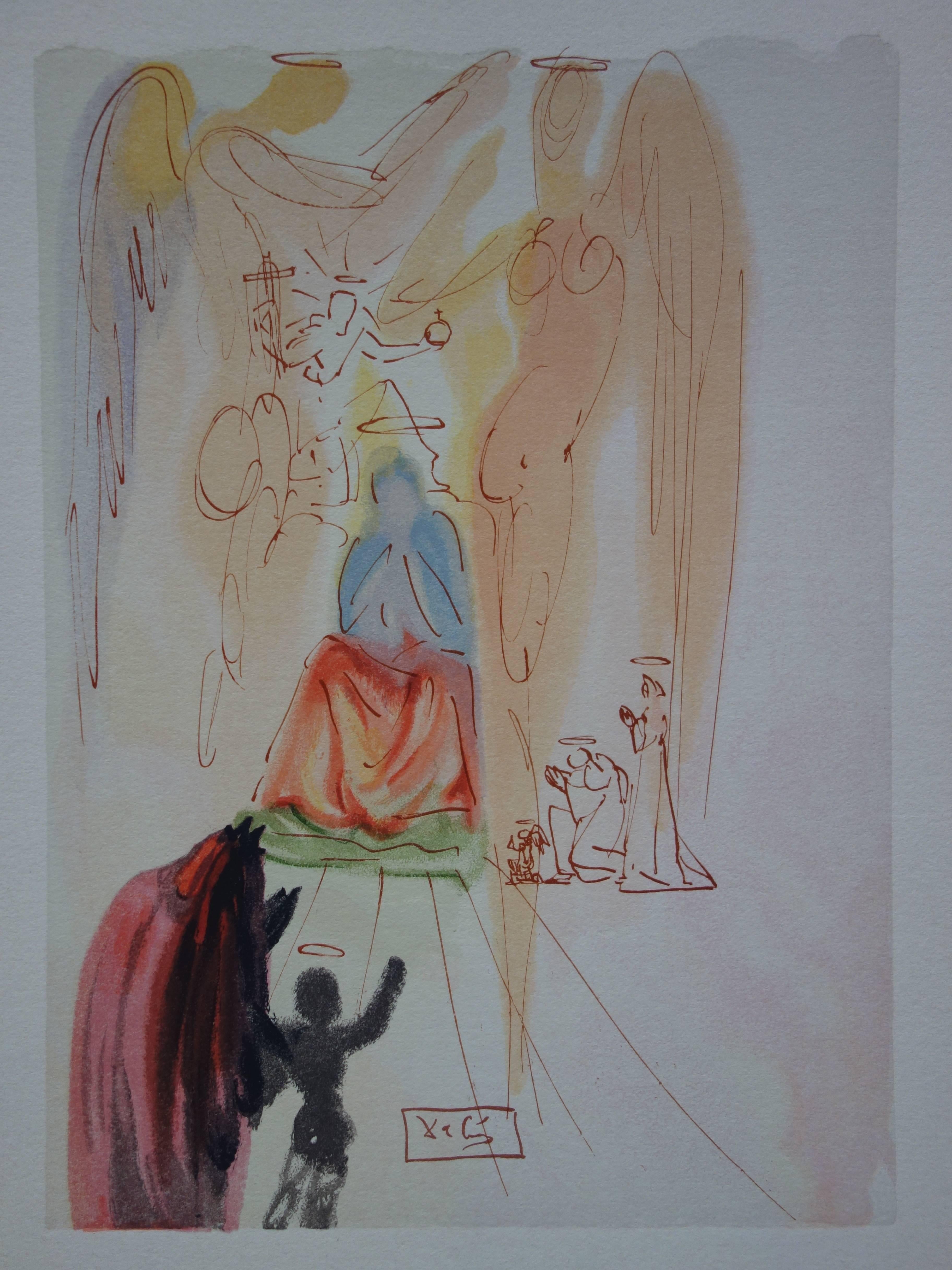 Heaven 23 - The Triumph of Christ and the Virgin - woodcut - 1963 - Surrealist Print by Salvador Dalí