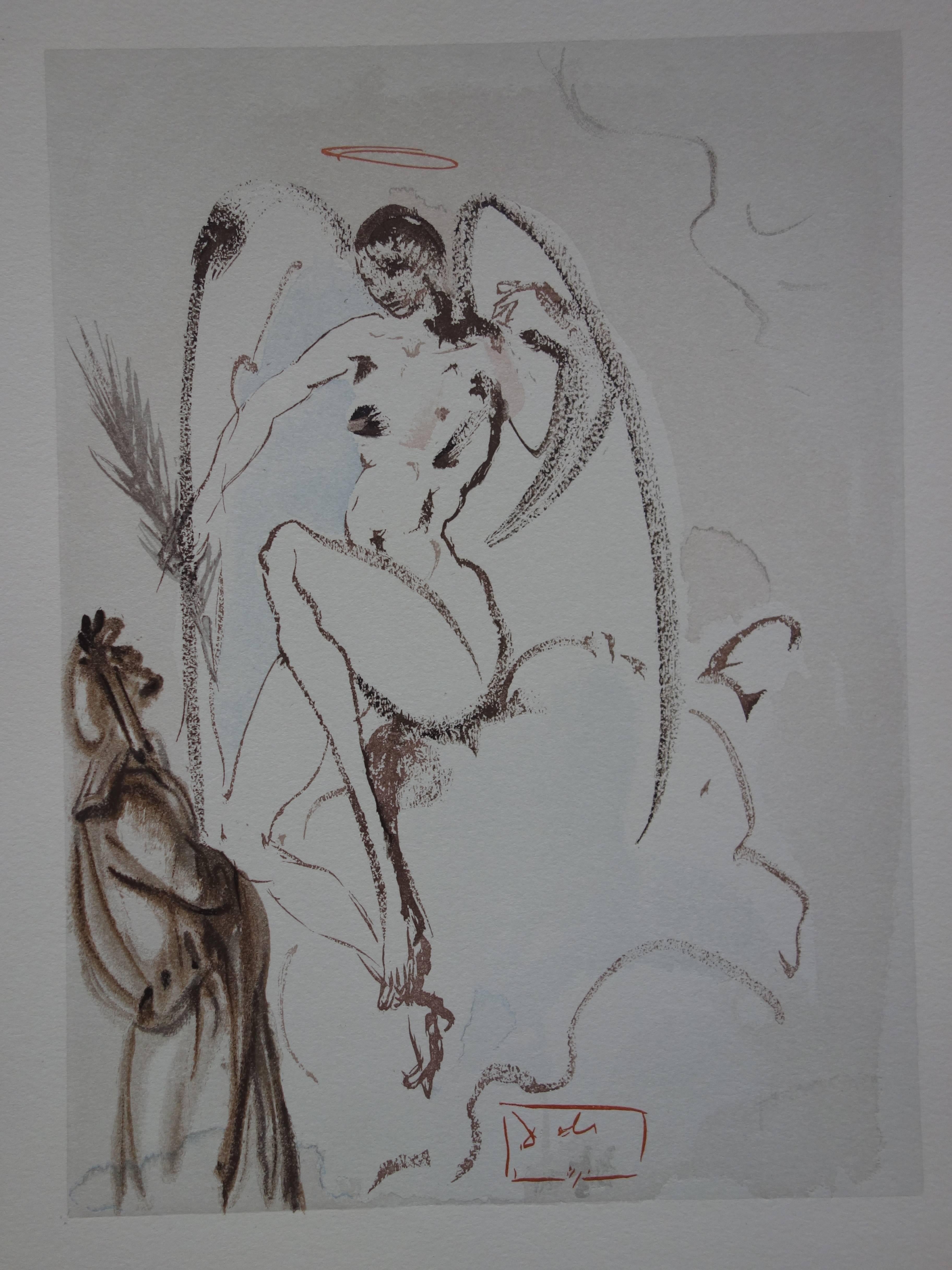 Heaven 28 - The Archangel Gabriel - Woodcut - 1963 (Field p. 189) - Surrealist Print by Salvador Dalí