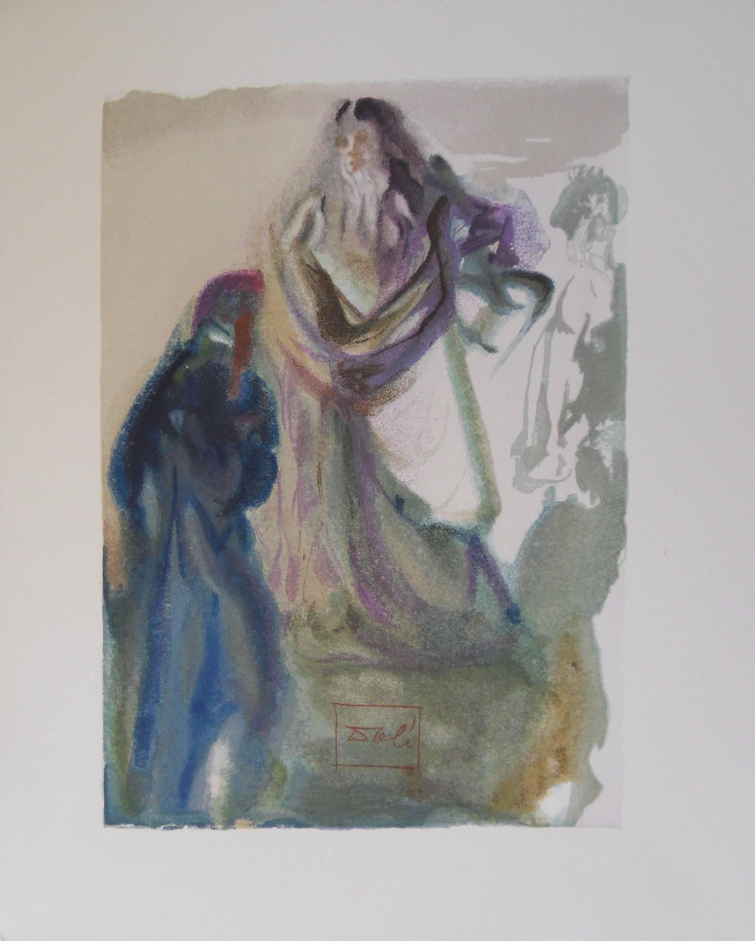 Salvador Dalí Figurative Print - Heaven 28 - The Movement toward God - woodcut - 1963