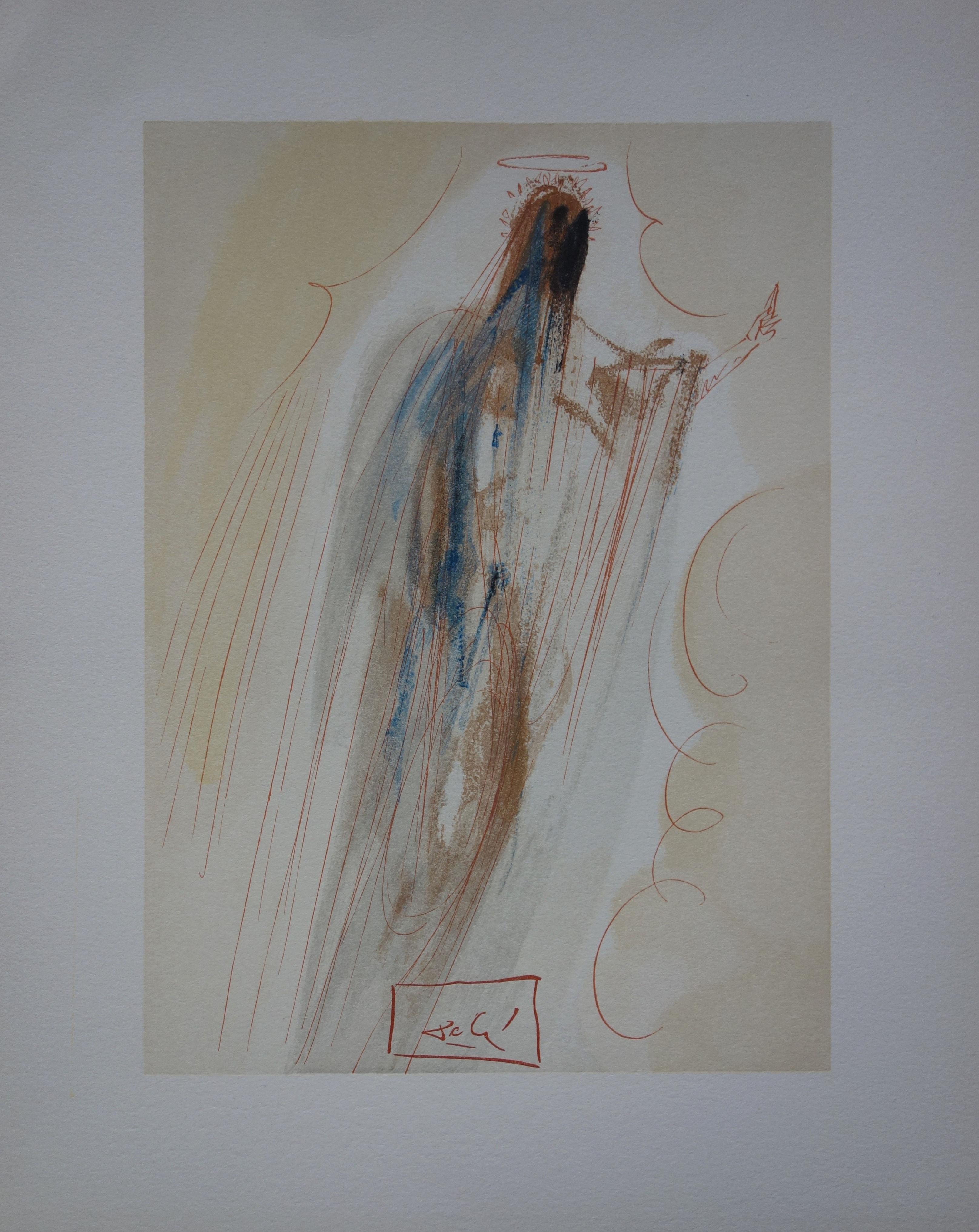 Salvador Dalí Figurative Print - Heaven 29 - The Creation of Angels - Woodcut print - 1963 (Field p. 189)